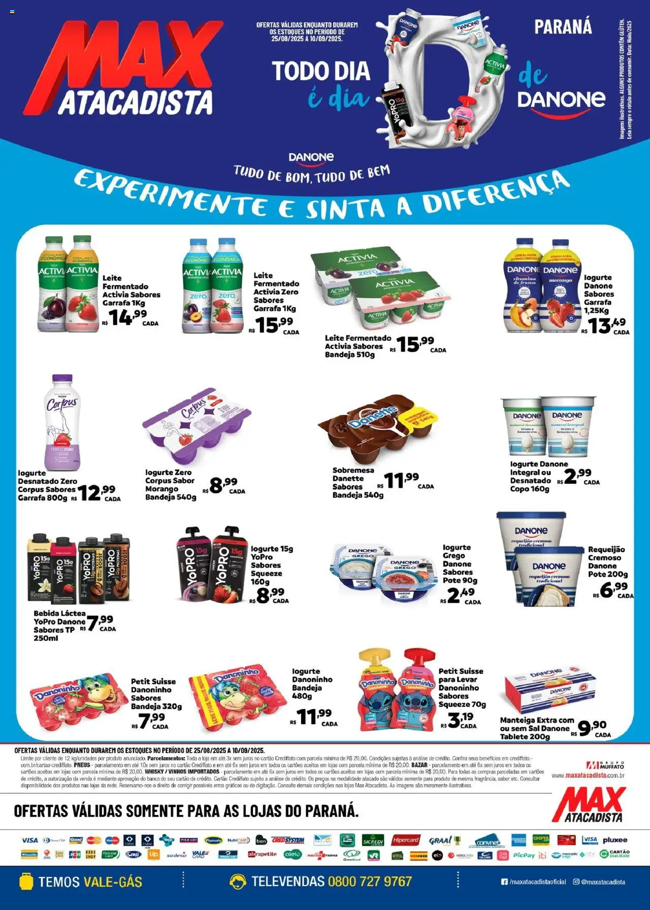 Max Atacadista Folheto - válido de 25.08.2025 | Página: 1 | Produtos: Lancheira, Bandeja, Requeijão, Leite fermentado
