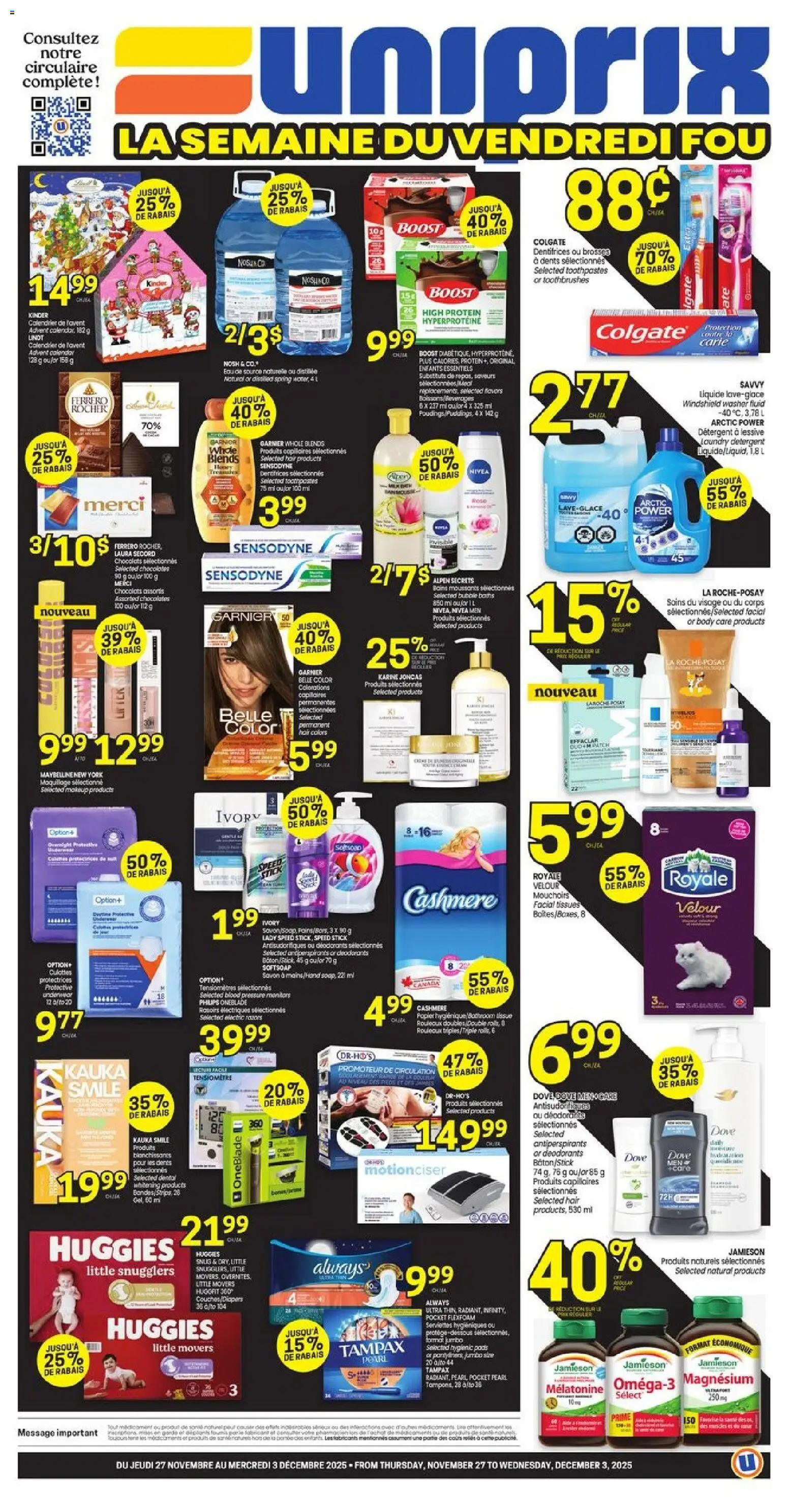 Uniprix flyer valid from 27.11.2025 | Page: 1 | Products: Detergent