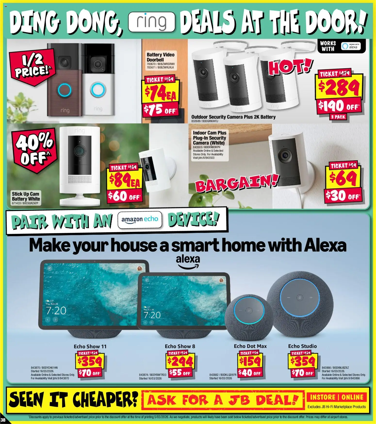 JB Hi-Fi catalogue - valid from 19.03.2026 | Page: 38 | Products: Door, Battery, Doorbell, Camera