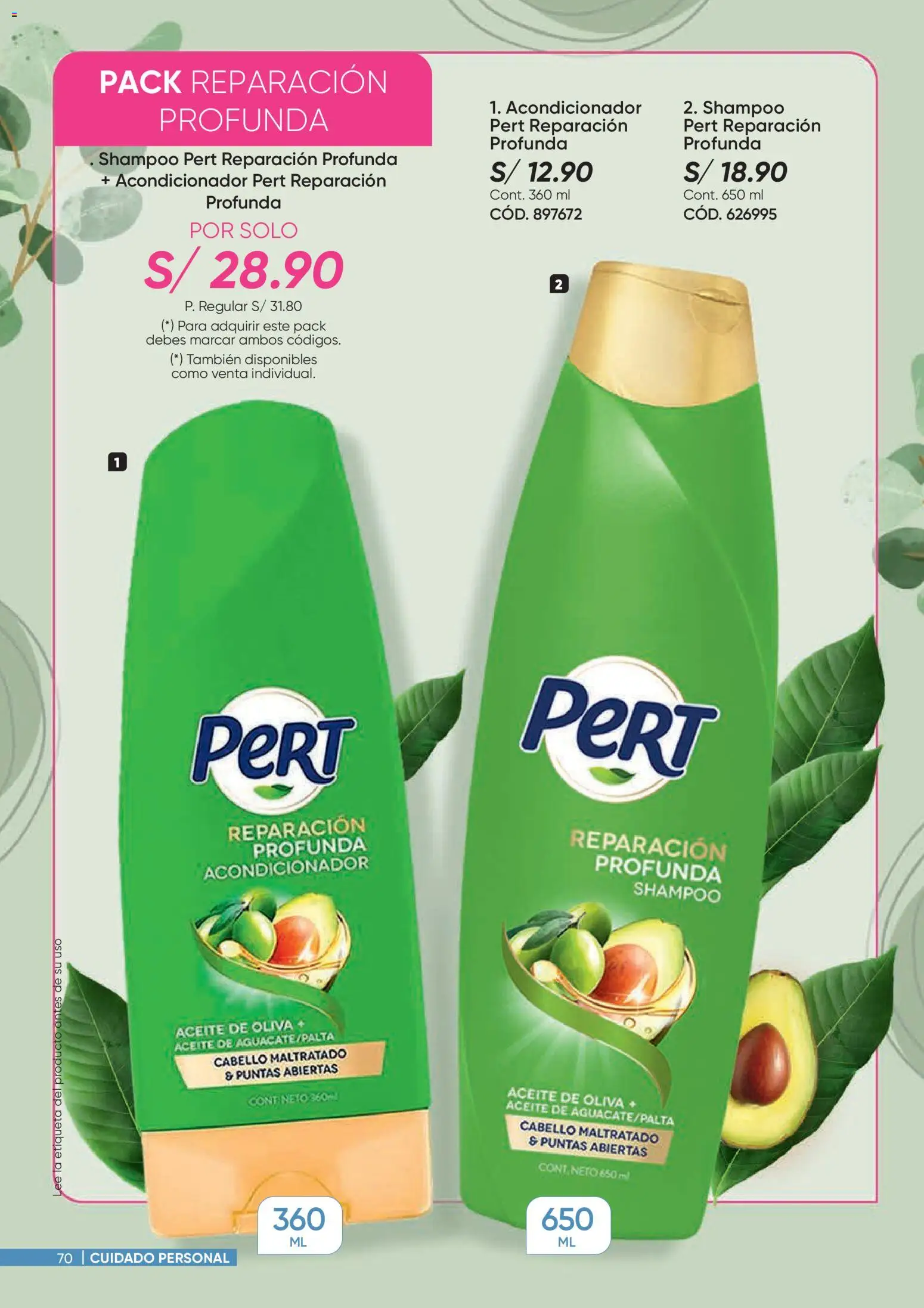 Catálogo Azzorti válido desde 26.01.2026 | Página: 70 | Productos: Shampoo, Acondicionador, Aceite, Aceite de oliva