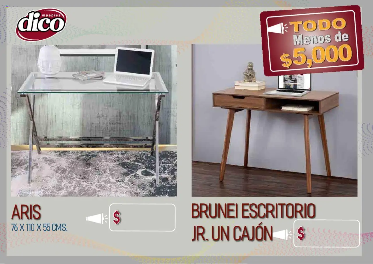 Nuevas ofertas de Muebles Dico válidas en toda la República Mexicana desde el 12.02.2025. ¡Encuentra las mejores ofertas en Muebles Dico catálogo Todo Menos! | Página: 67 | Productos: Escritorio