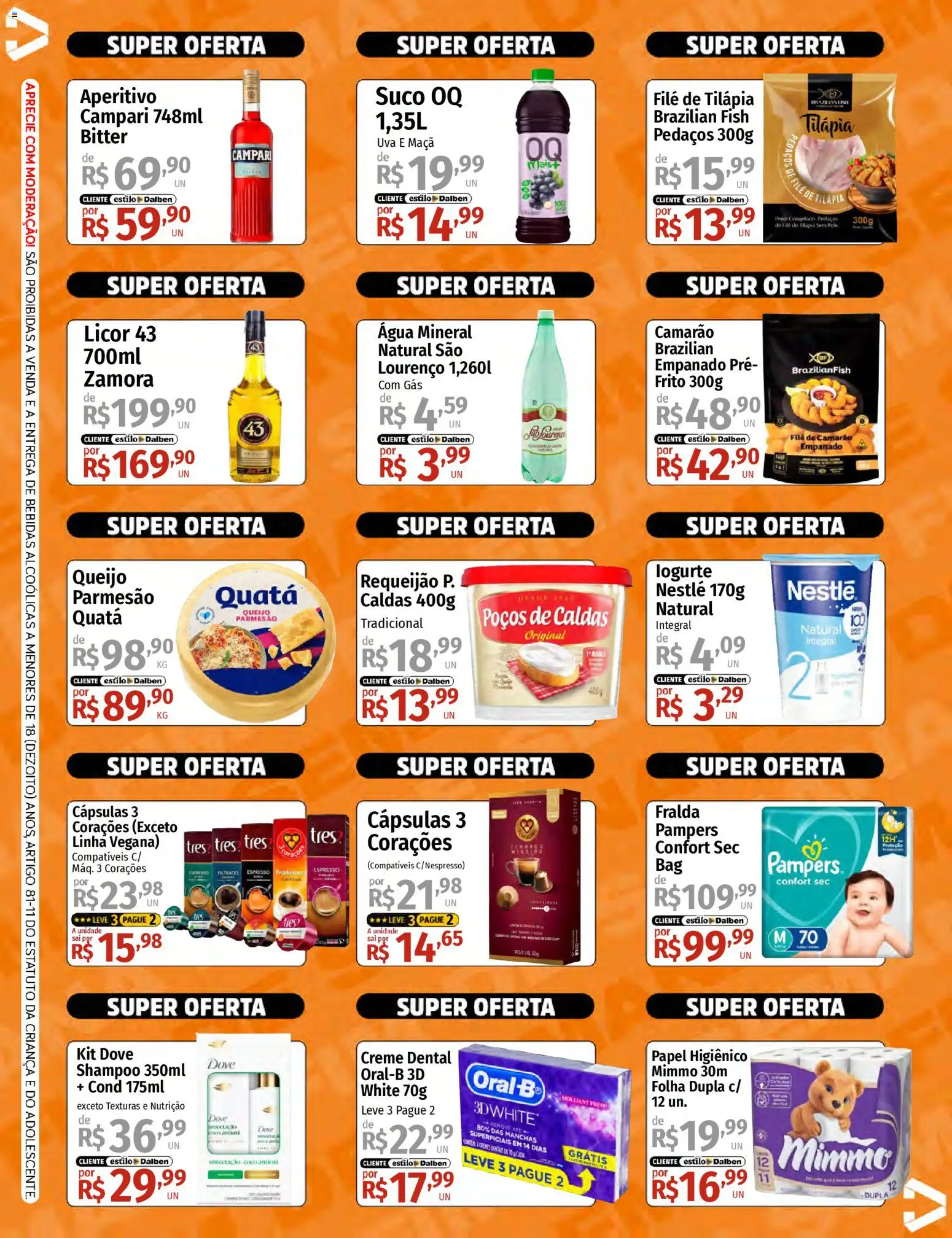 Supermercado Dalben Folheto - válido de 13.03.2026 | Página: 2 | Produtos: Suco, Parmesão, Creme dental, Requeijão