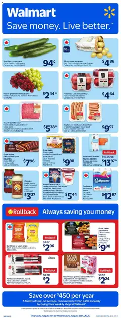 Preview of Walmart weekly flyer from shop Walmart valid from 07.08.2025