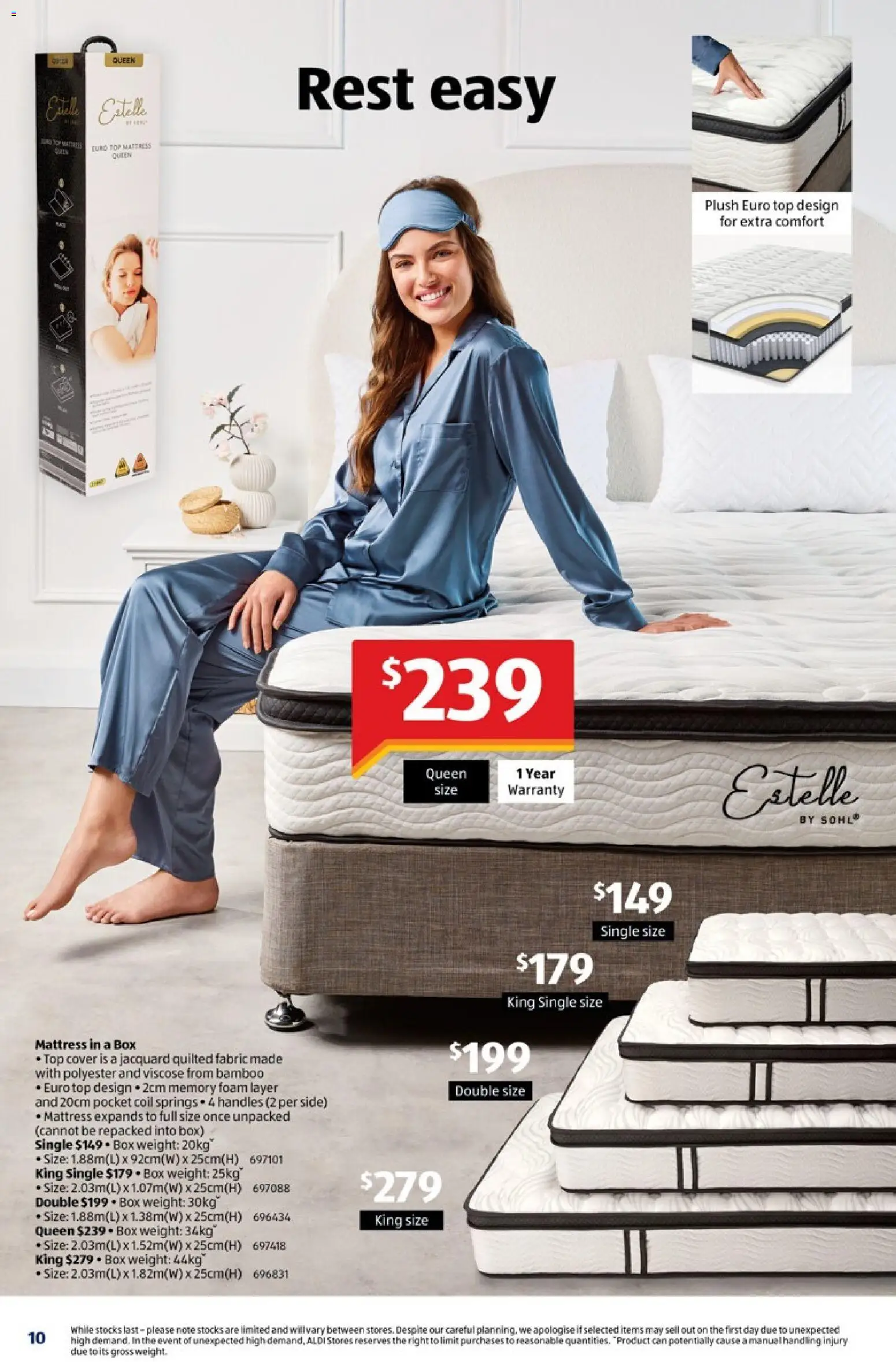 Aldi catalogue - valid from 04.03.2026 | Page: 10 | Products: Box, Weight, Mattress