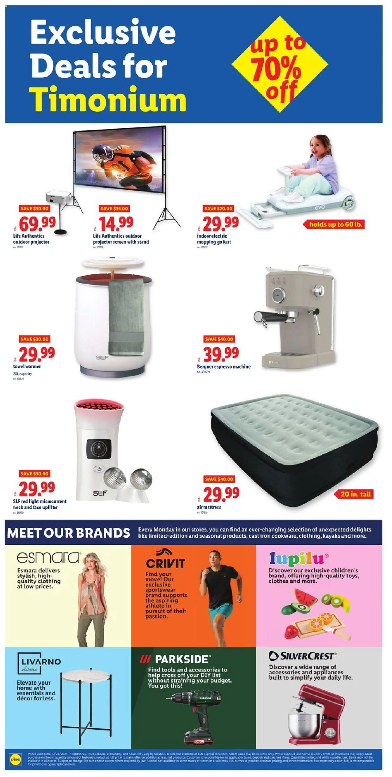 Lidl Grand Opening - valid from 29.10.2025 | Page: 2 | Products: Mattress, Clothes, Projector, Bag
