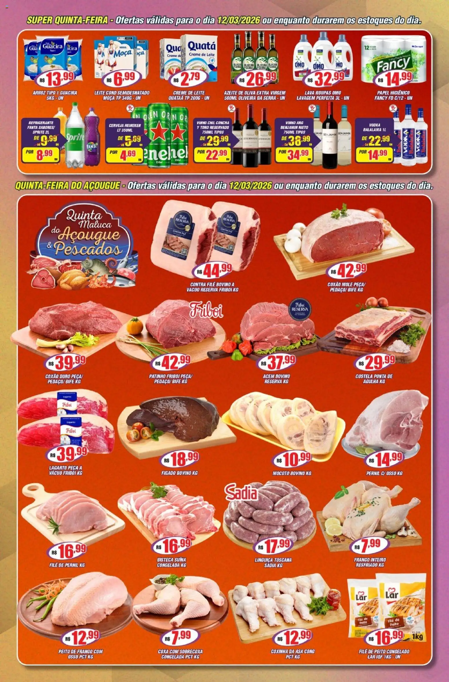 Violeta Supermercados Folheto - válido de 10.03.2026 | Página: 3 | Produtos: Fanta, Acém, Leite, Benjamin