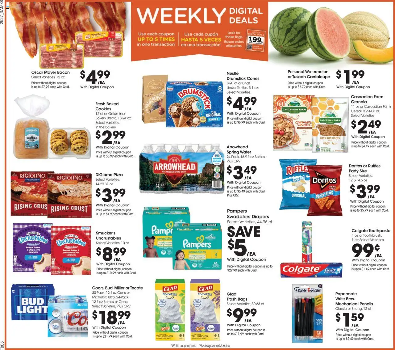 Ralphs Weekly Ad - valid from 06.08.2025 | Page: 2 | Products: Bakery, Cheese, Water, Watermelon