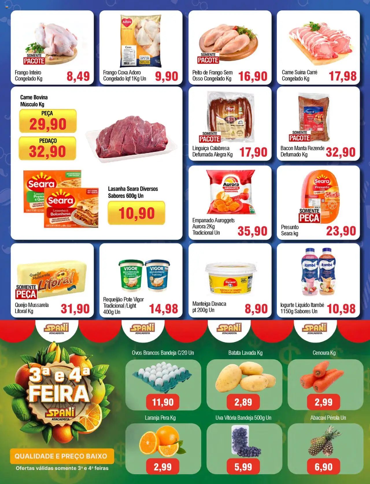 Spani Atacadista Folheto - válido de 19.08.2025 | Página: 2 | Produtos: Abacaxi, Bandeja, Frango, Mussarela