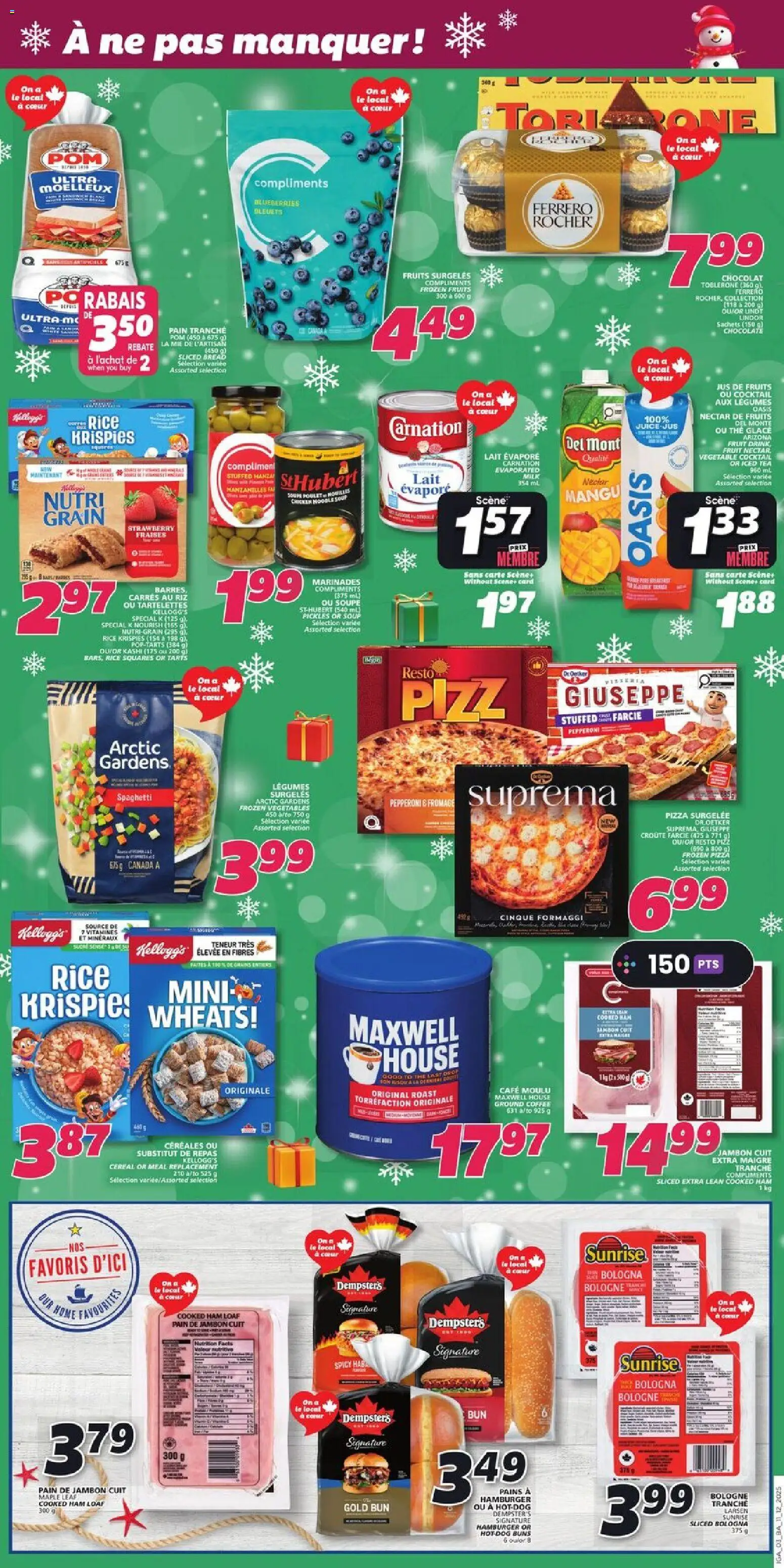 IGA flyer valid from 11.12.2025 | Page: 3 | Products: Tea, Bread, Coffee, Pizza