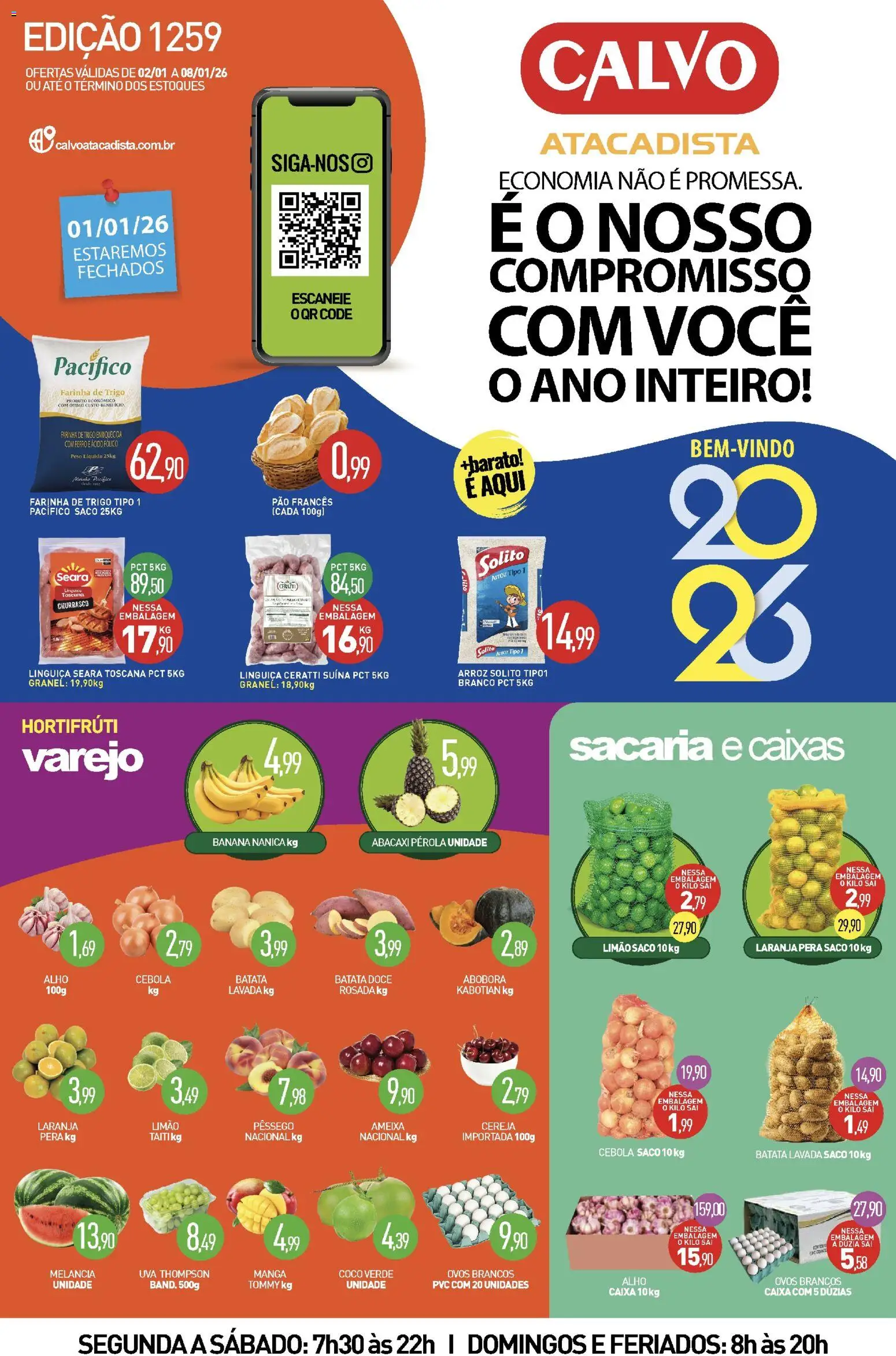 Calvo Atacadista Folheto - válido de 02.01.2026 | Página: 1 | Produtos: Coco, Abóbora, Alho, Ovos