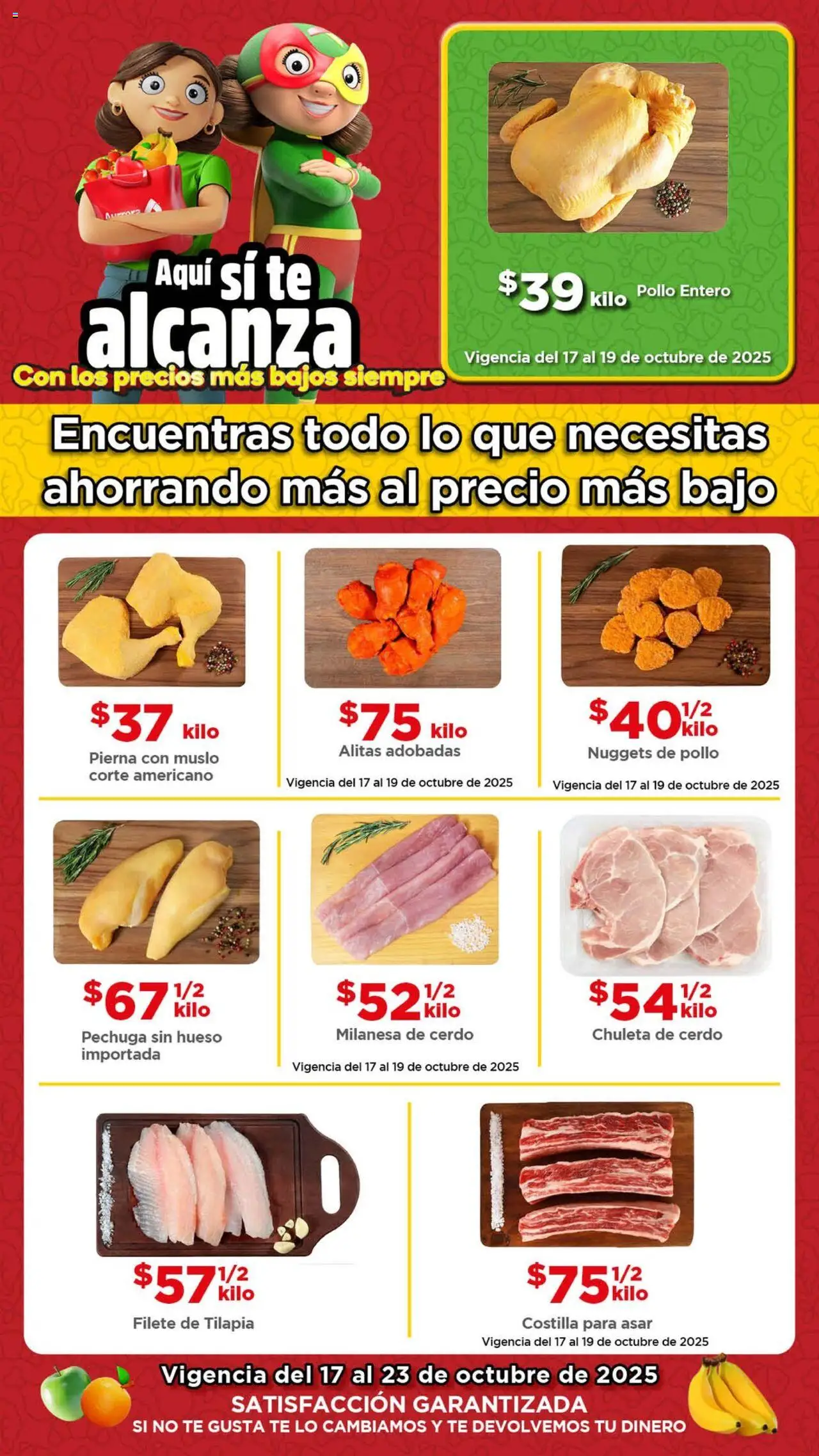 Nuevas ofertas de Bodega Aurrerá válidas en toda la República Mexicana desde el 17.10.2025. ¡Encuentra las mejores ofertas en Bodega Aurrerá folleto Disfruta tu fin de semana ahorrando! | Página: 1 | Productos: Pollo, Milanesa, Cerdo, Té