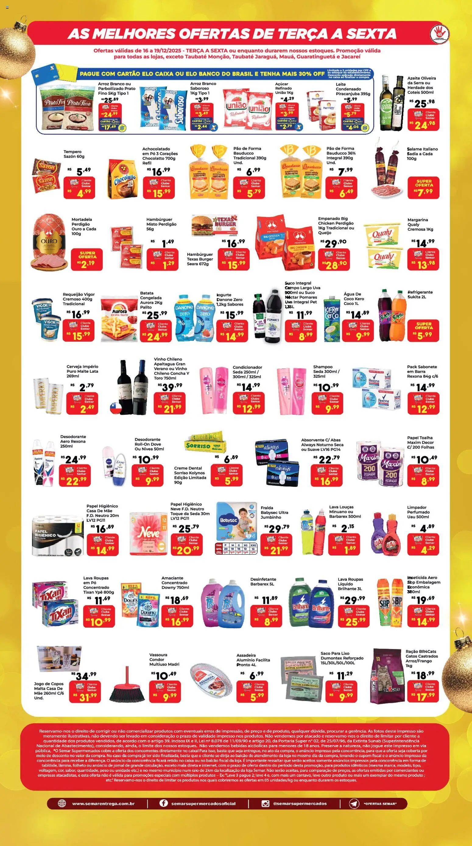 Semar Supermercado Folheto - válido de 16.12.2025 | Página: 2 | Produtos: Pão, Mortadela, Hambúrguer, Margarina