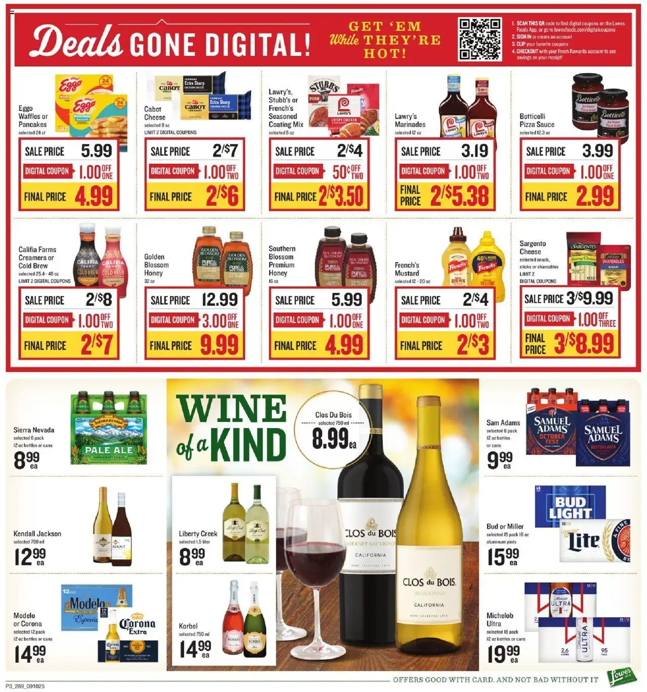Lowes Foods Weekly Ad - GA - valid from 10.09.2025 | Page: 3 | Products: Clip, Pizza, Wine, Sauce