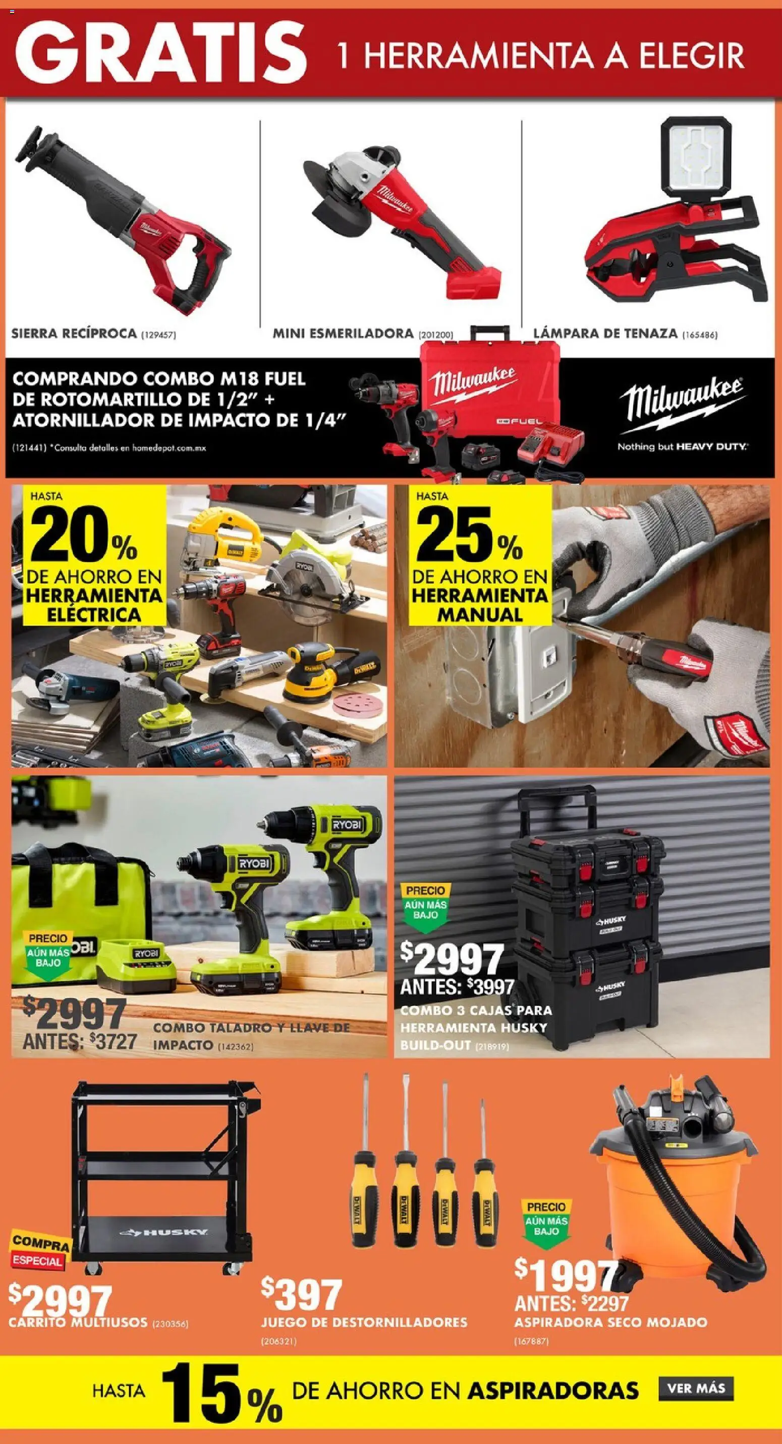 Nuevas ofertas de Home Depot válidas en toda la República Mexicana desde el 27.11.2025. ¡Encuentra las mejores ofertas en Home Depot Black Friday! | Página: 11 | Productos: Taladro, Sierra, Aspiradora, Llave