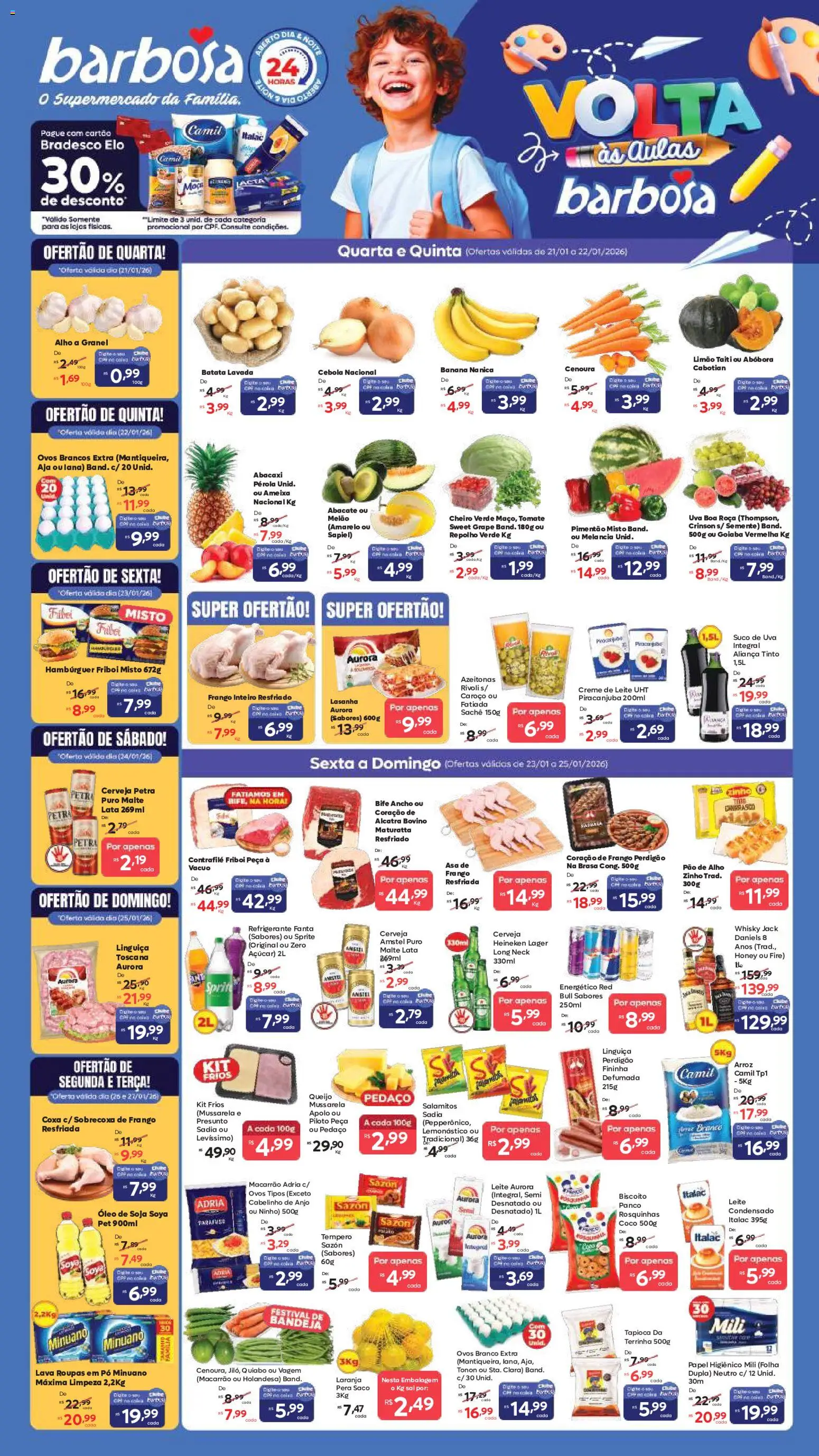 Barbosa Supermercados Folheto - válido de 21.01.2026 | Página: 1 | Produtos: Abóbora, Pó, Arroz, Soja