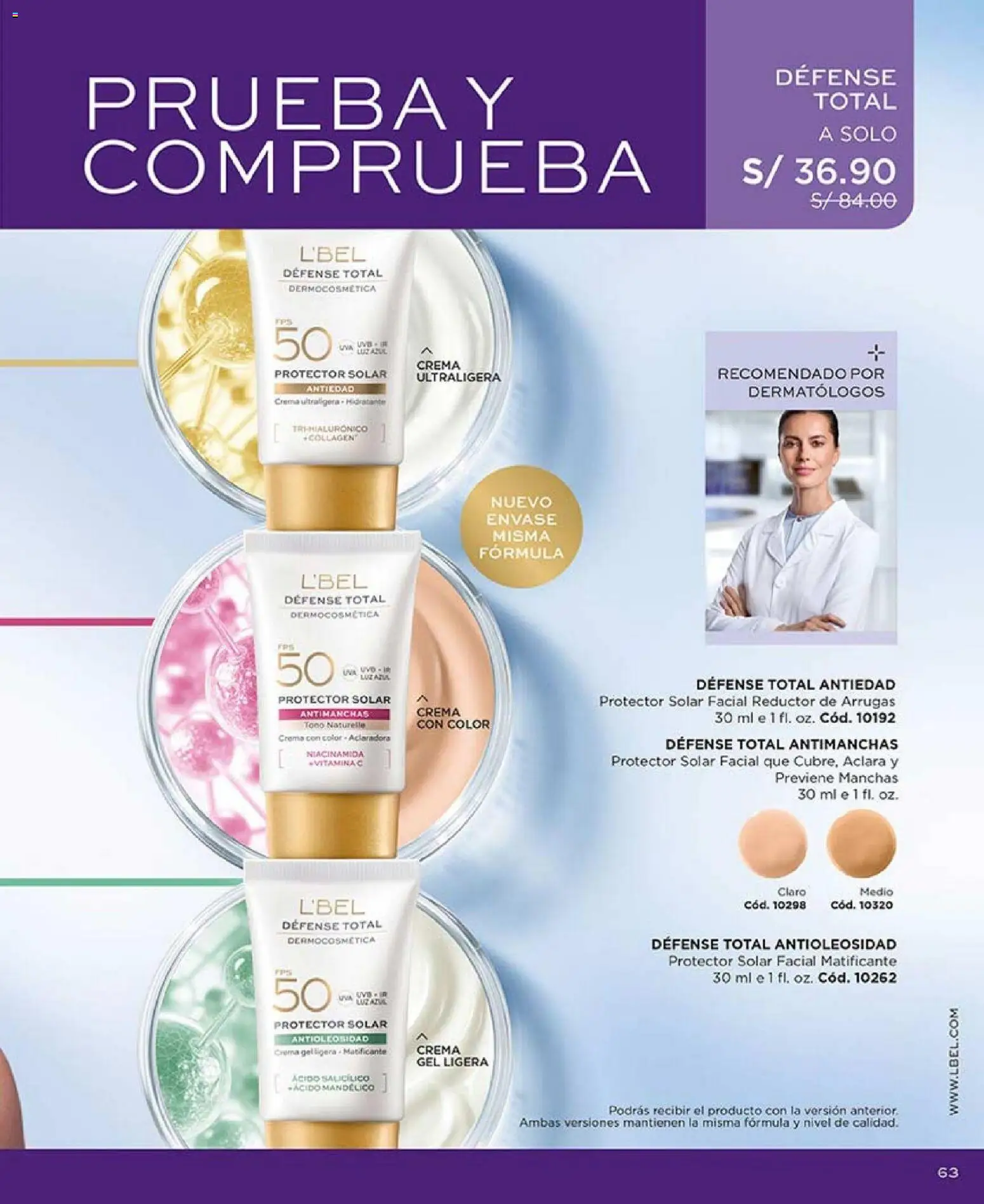 Catálogo L'Bel válido desde 27.12.2025 | Página: 63 | Productos: Protector solar, Crema