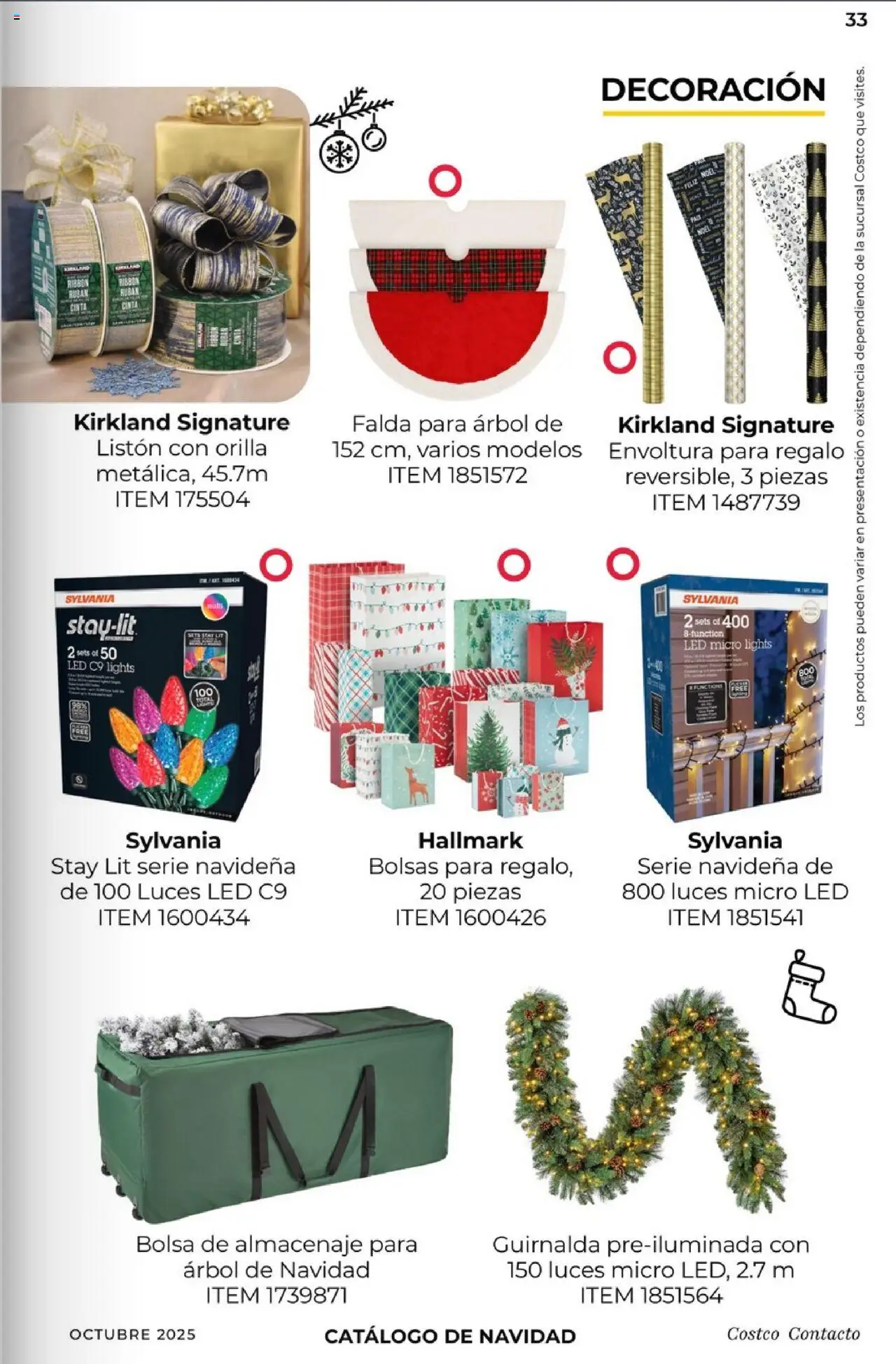Nuevas ofertas de Costco válidas en toda la República Mexicana desde el 03.10.2025. ¡Encuentra las mejores ofertas en Costco - Revista Octubre! | Página: 33 | Productos: Bolsa, Cinta, Vino, Falda
