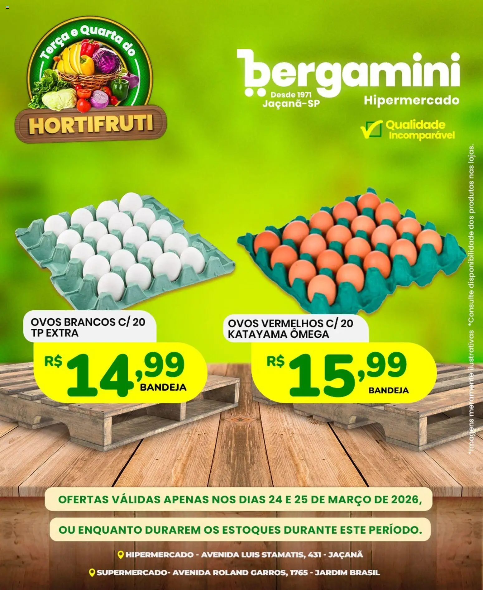 Supermercado Bergamini Folheto - válido de 24.03.2026 | Página: 4 | Produtos: Ovos, Bandeja