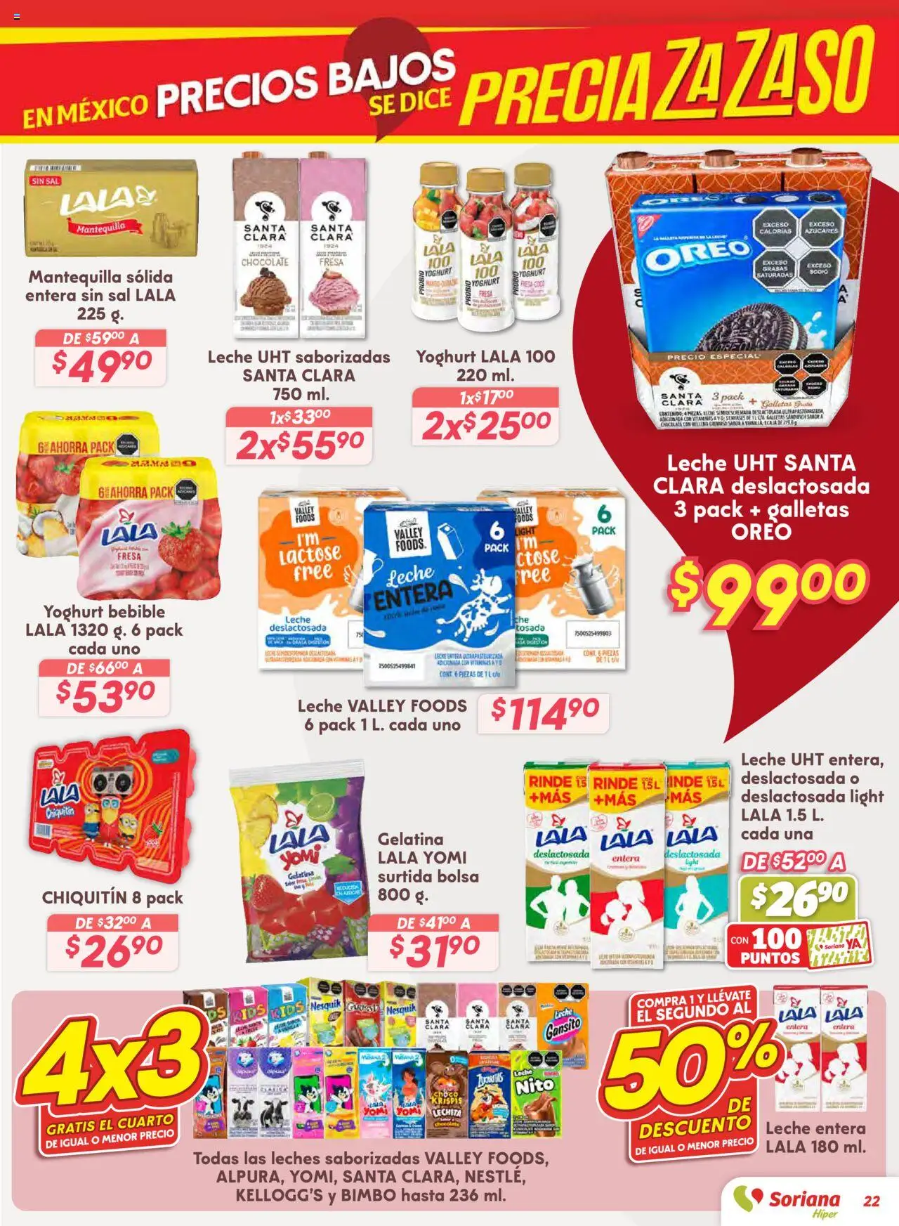 Nuevas ofertas de Soriana válidas en toda la República Mexicana desde el 14.08.2025. ¡Encuentra las mejores ofertas en Soriana - Preciazazaso Híper: Valle de México! | Página: 22 | Productos: Fresa, Bolsa, Leche, Chocolate
