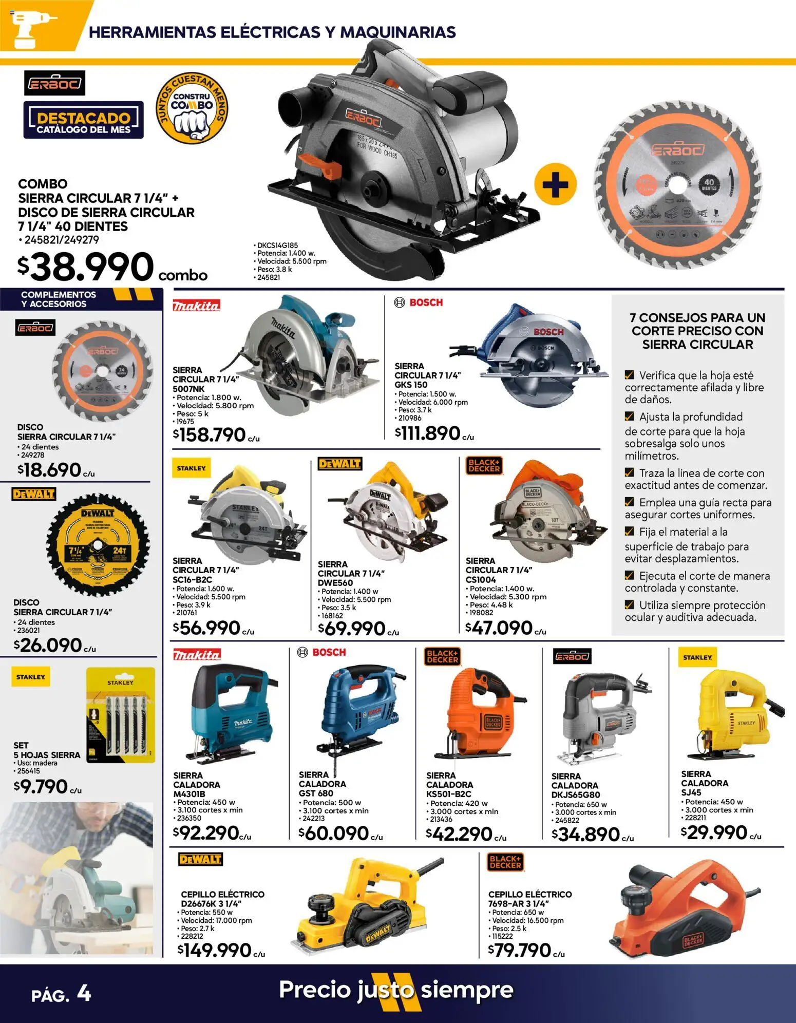 Construmart Ofertas │ válido desde el 01.03.2026 | Página: 4 | Productos: Disco, Peso, Sierra, Cepillo