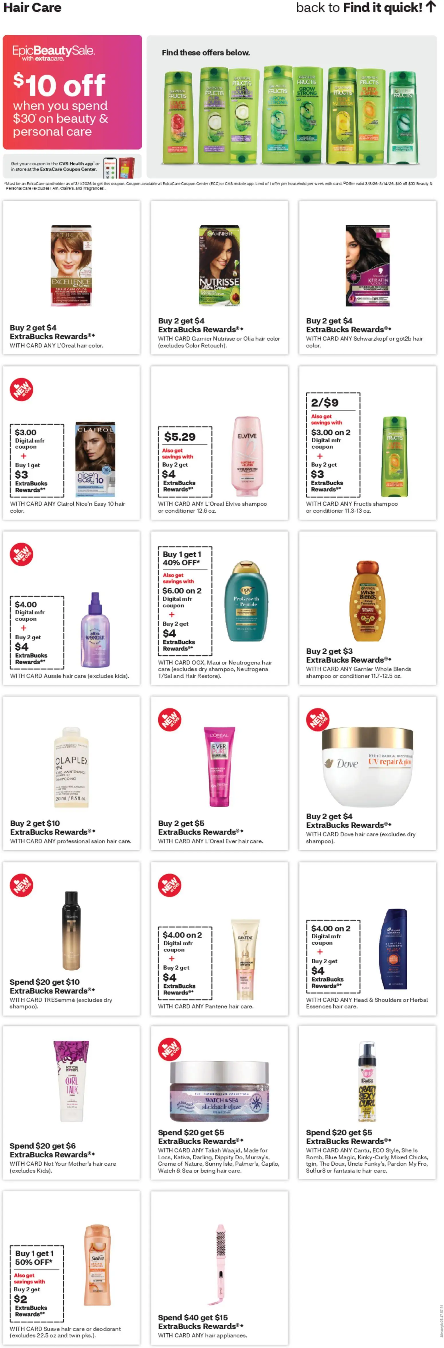 CVS Pharmacy Weekly Ad - AZ - valid from 08.03.2026 | Page: 13 | Products: Shampoo, Conditioner, Hair color, Deodorant
