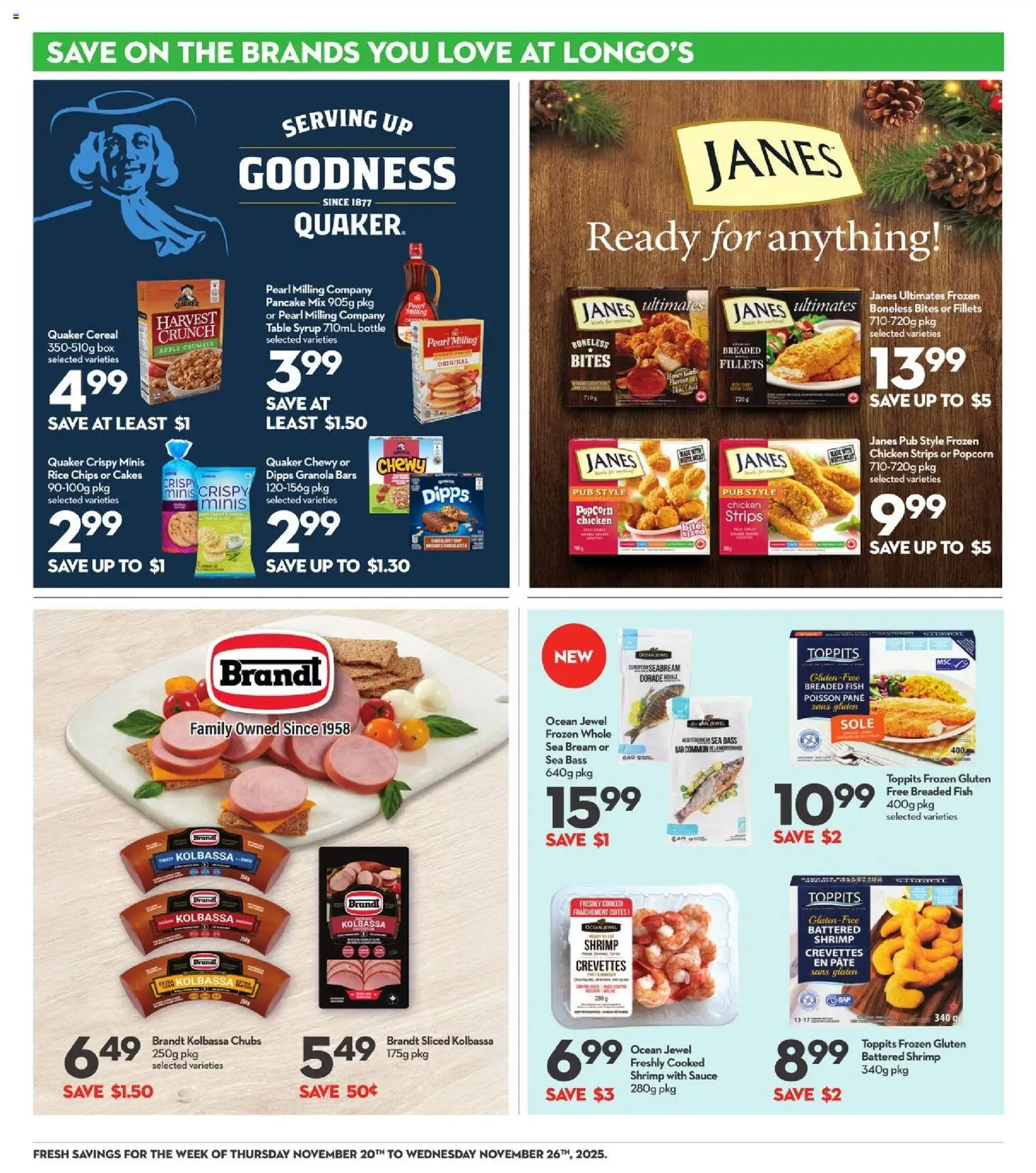 Longo's flyer valid from 20.11.2025 | Page: 22 | Products: Fish, Chips, Table, Box
