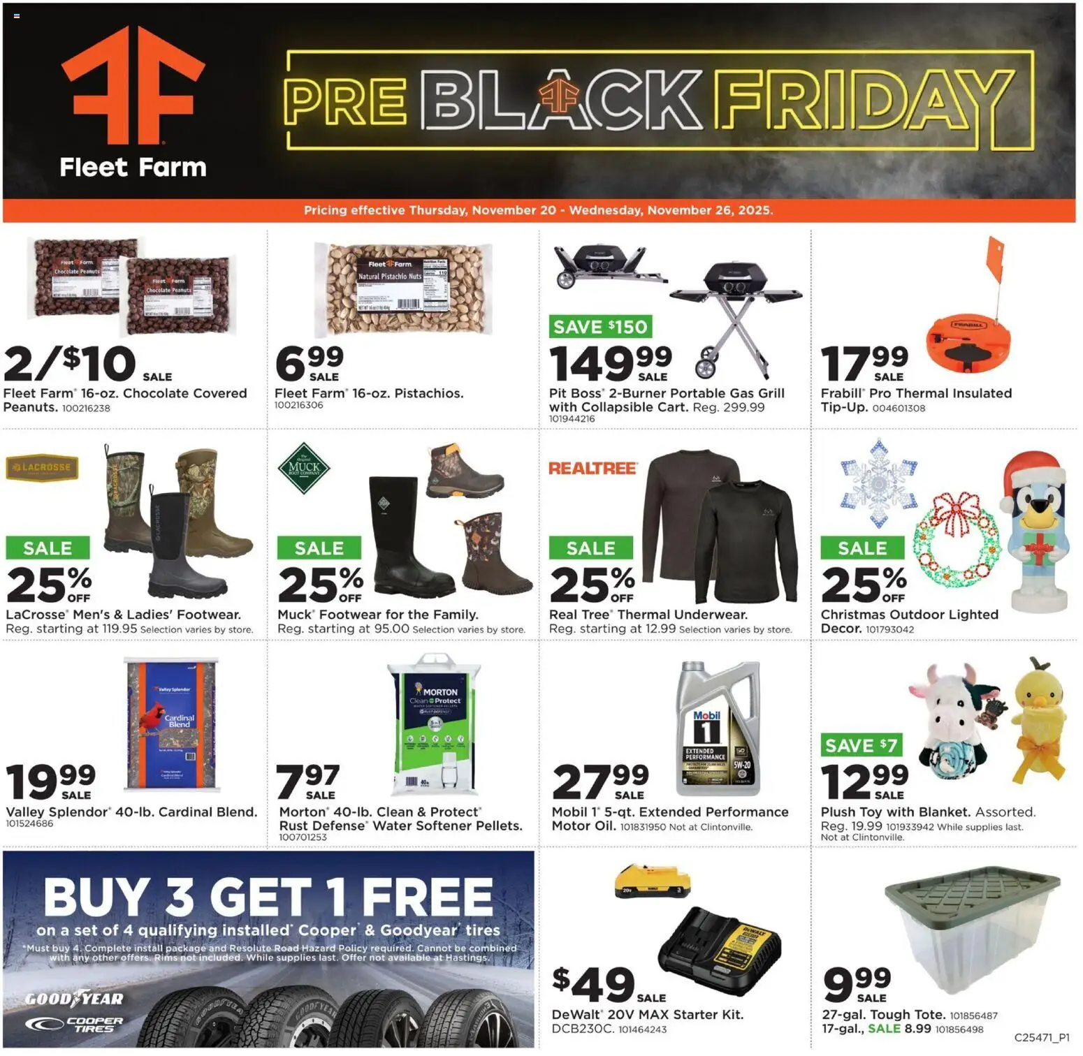 Mills Fleet Farm Black Friday - valid from 20.11.2025 | Page: 1 | Products: Chocolate, Nuts, Starter, Grill
