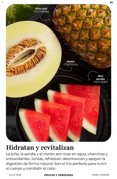 Nuevas ofertas de Costco válidas en toda la República Mexicana desde el 07.07.2025. ¡Encuentra las mejores ofertas en Costco catálogo Julio! | Página: 80 | Productos: Sandía, Melón, Piña, Vitaminas