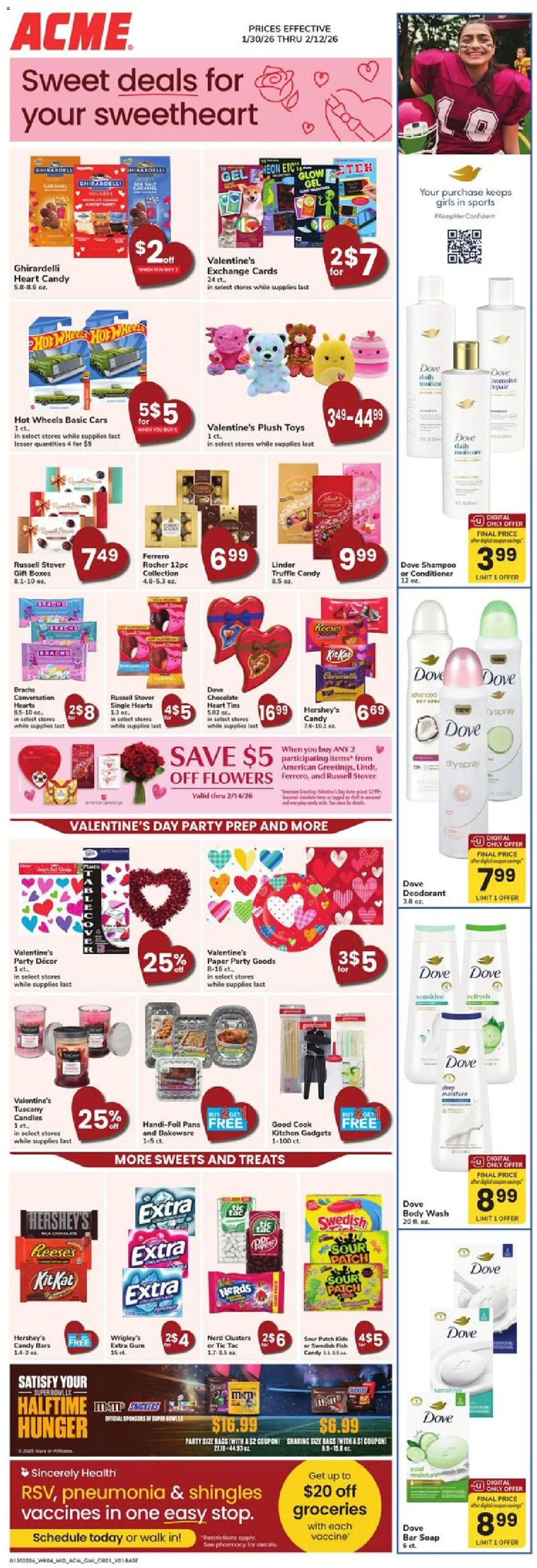 Acme Ad - valid from 30.01.2026 | Page: 1 | Products: Chocolate, Fish, Bar Soap, Body Wash