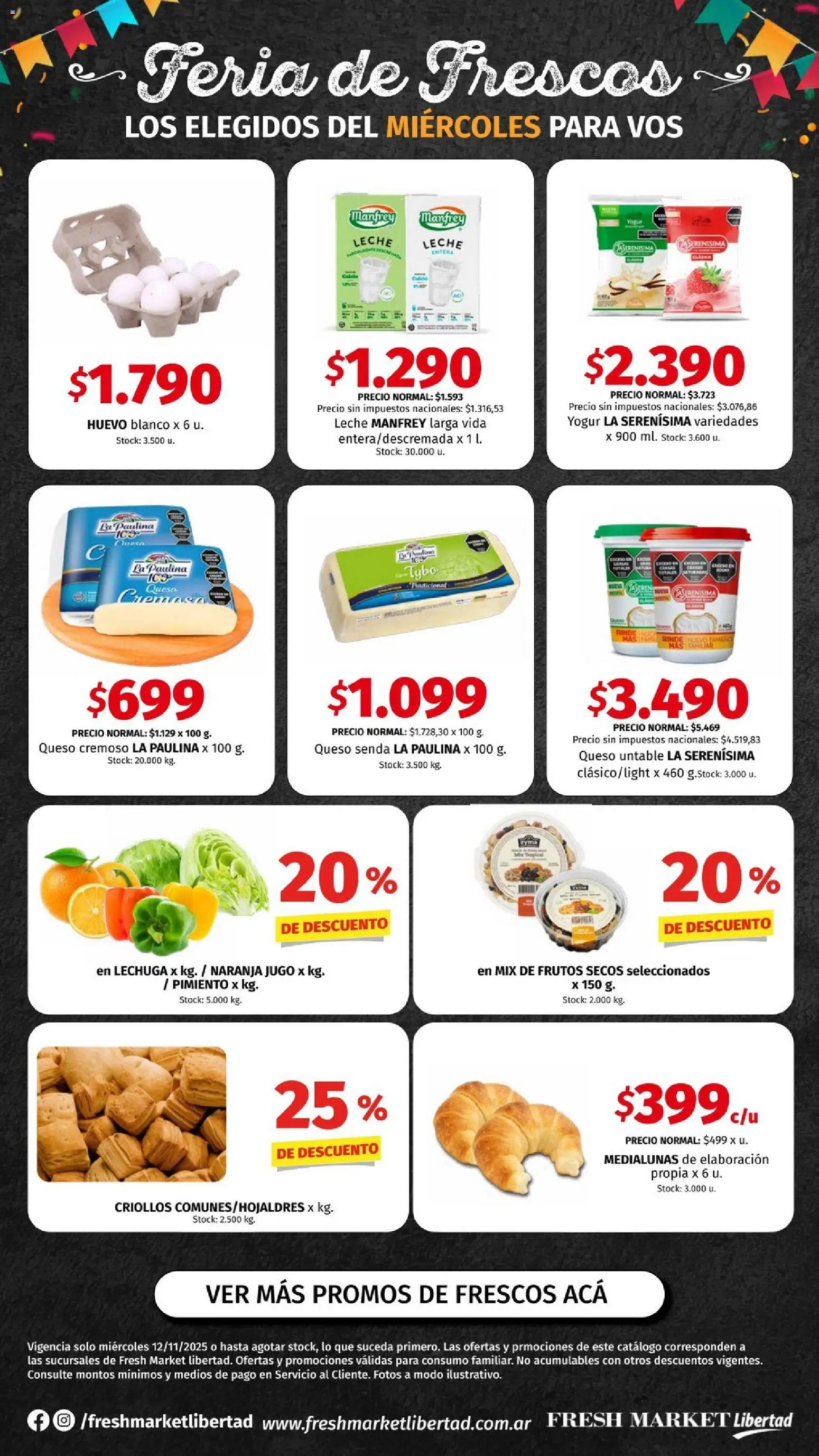 Hipermercado Libertad - Miercoles - Feria de Frescos │ válido desde el 12.11.2025 | Página: 1 | Productos: Huevo, Lechuga, Leche, Yogur