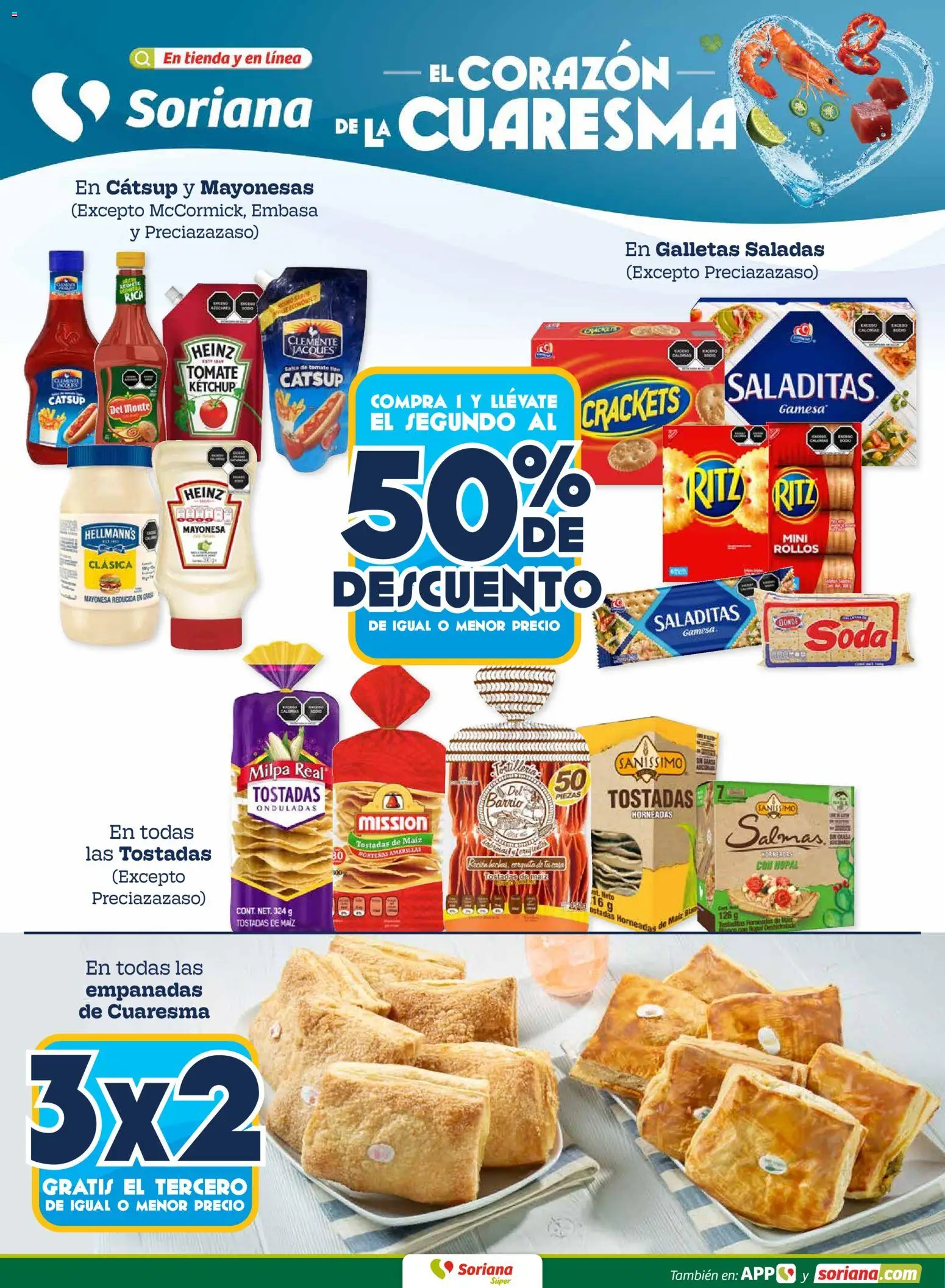 Nuevas ofertas de Soriana válidas en toda la República Mexicana desde el 19.02.2026. ¡Encuentra las mejores ofertas en Soriana - Fin de Semana Súper: BCS, Son y Sin! | Página: 2 | Productos: Mayonesa, Tomate, Catsup, Galletas