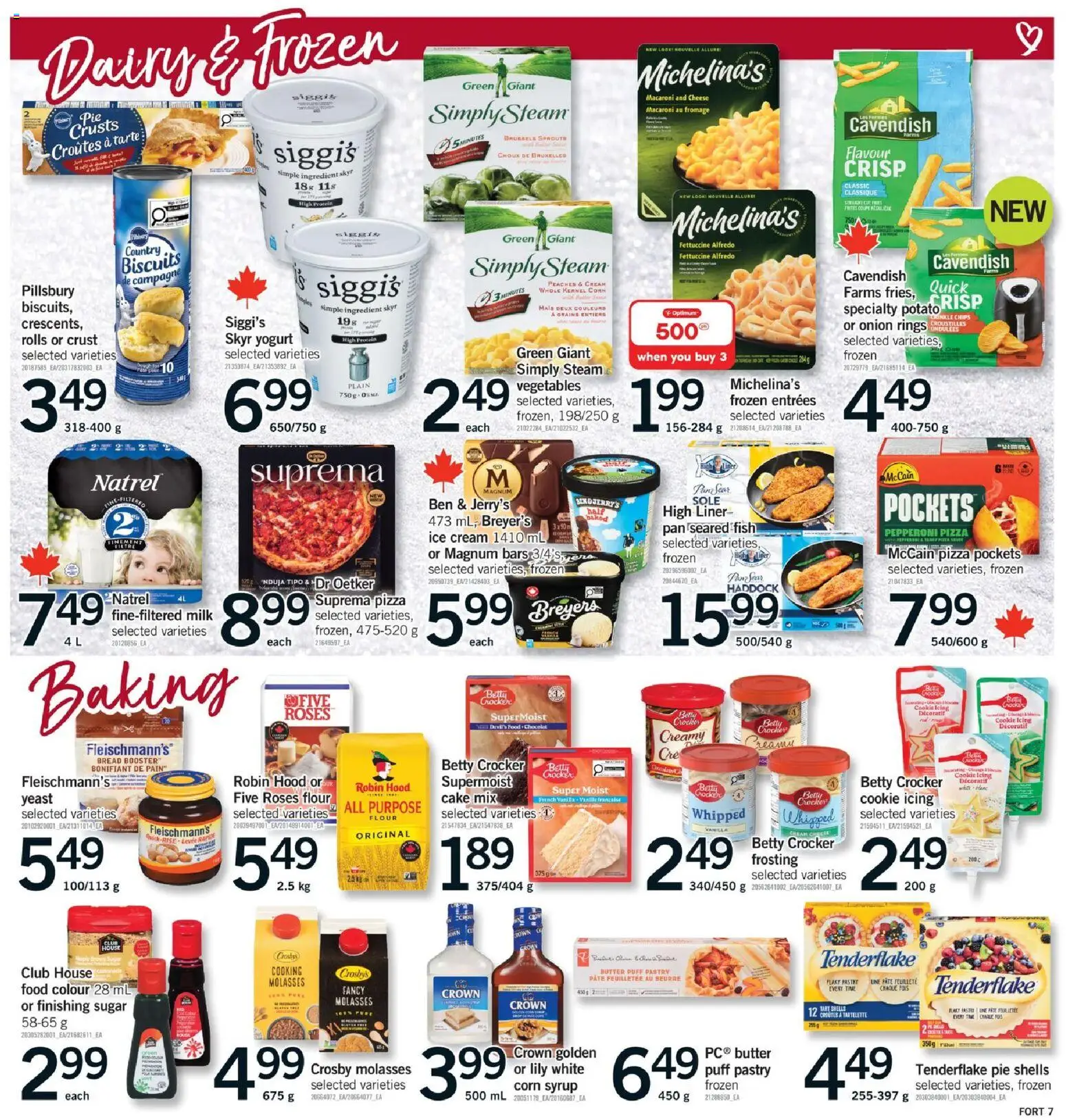 Fortinos flyer valid from 04.12.2025 | Page: 8 | Products: Fish, Milk, Cheese, Pizza