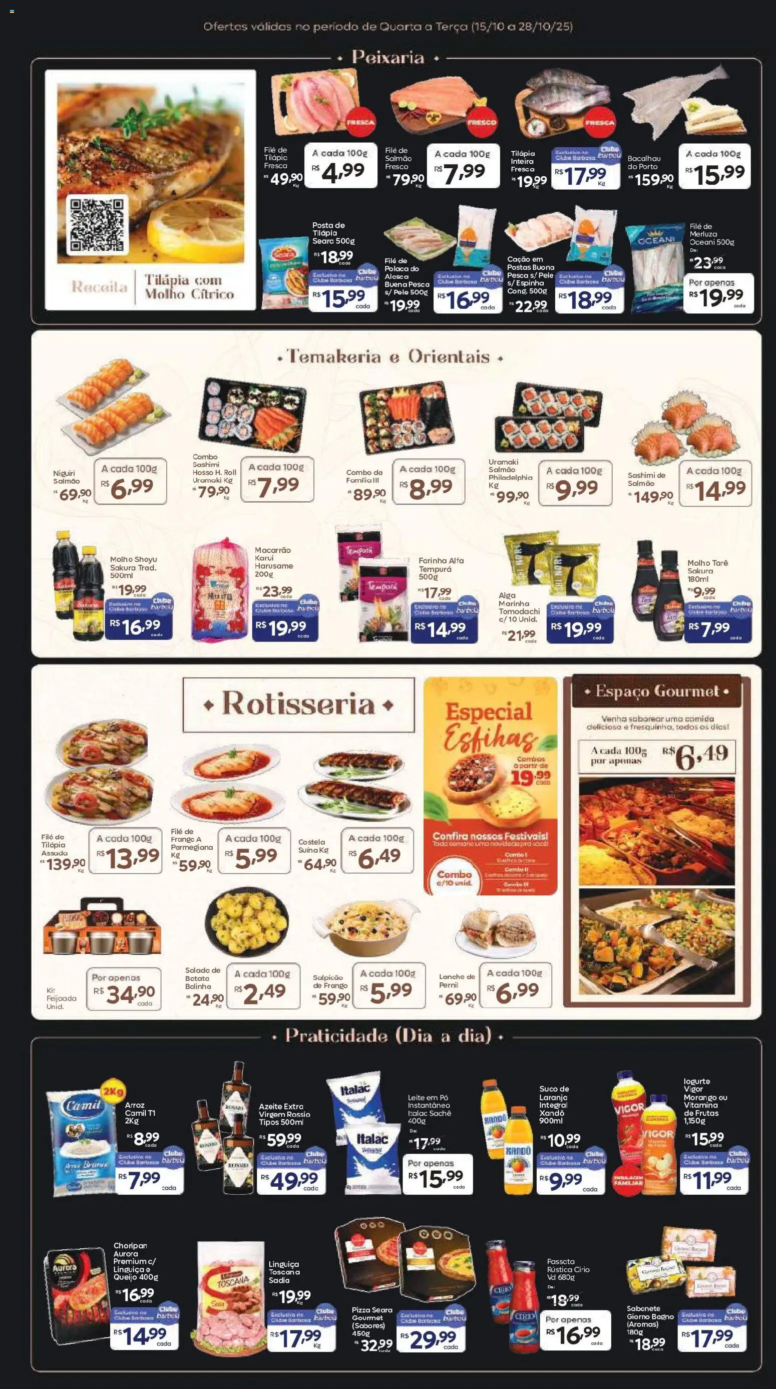 Barbosa Supermercados Folheto - válido de 15.10.2025 | Página: 3 | Produtos: Pó, Salmão, Batata, Leite em pó