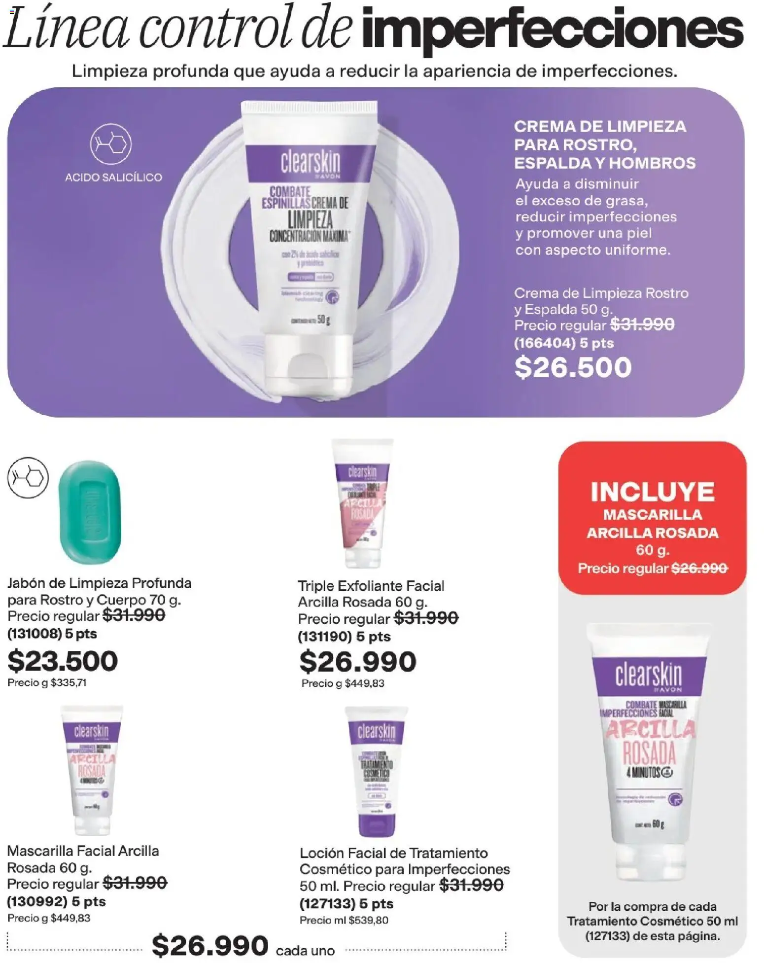 Avon revista - valida desde el 11.03.2026 | Página: 133 | Productos: Exfoliante facial, Loción, Jabón, Crema de limpieza