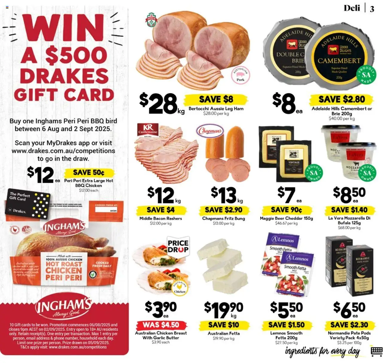 Drakes catalogue - valid from 27.08.2025 | Page: 3 | Products: Household, Butter, Ham, Chicken