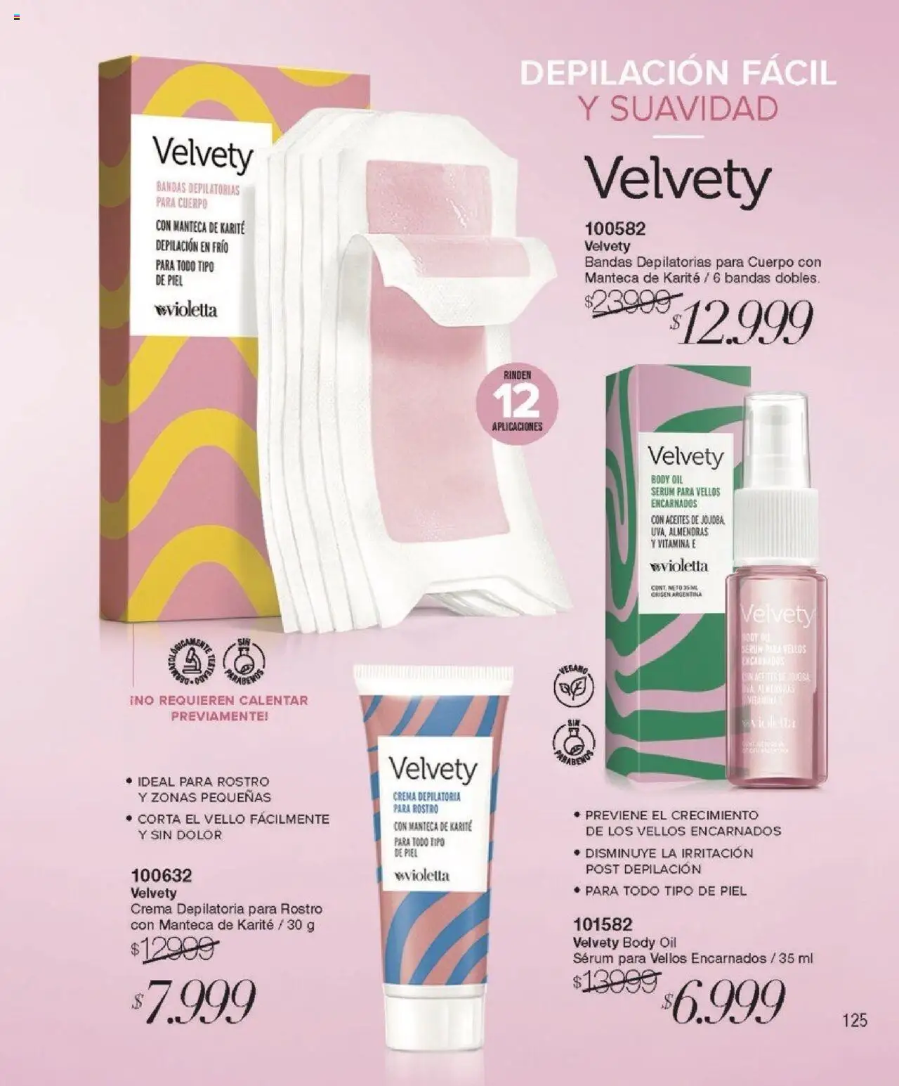 Violetta catálogo │ válido desde el 07.08.2025 | Página: 125 | Productos: Body, Serum, Bandas depilatorias, Manteca