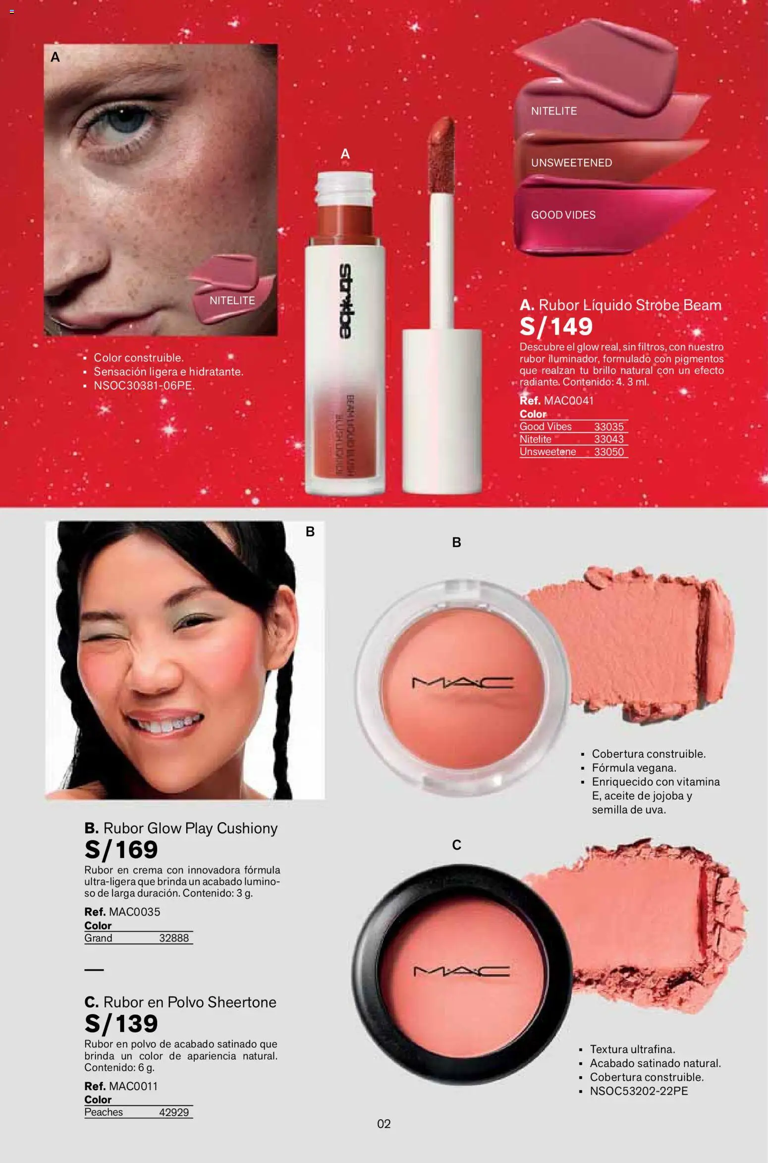 Catálogo Leonisa válido desde 26.12.2025 | Página: 2 | Productos: Aceite, Crema, Polvo, Rubor