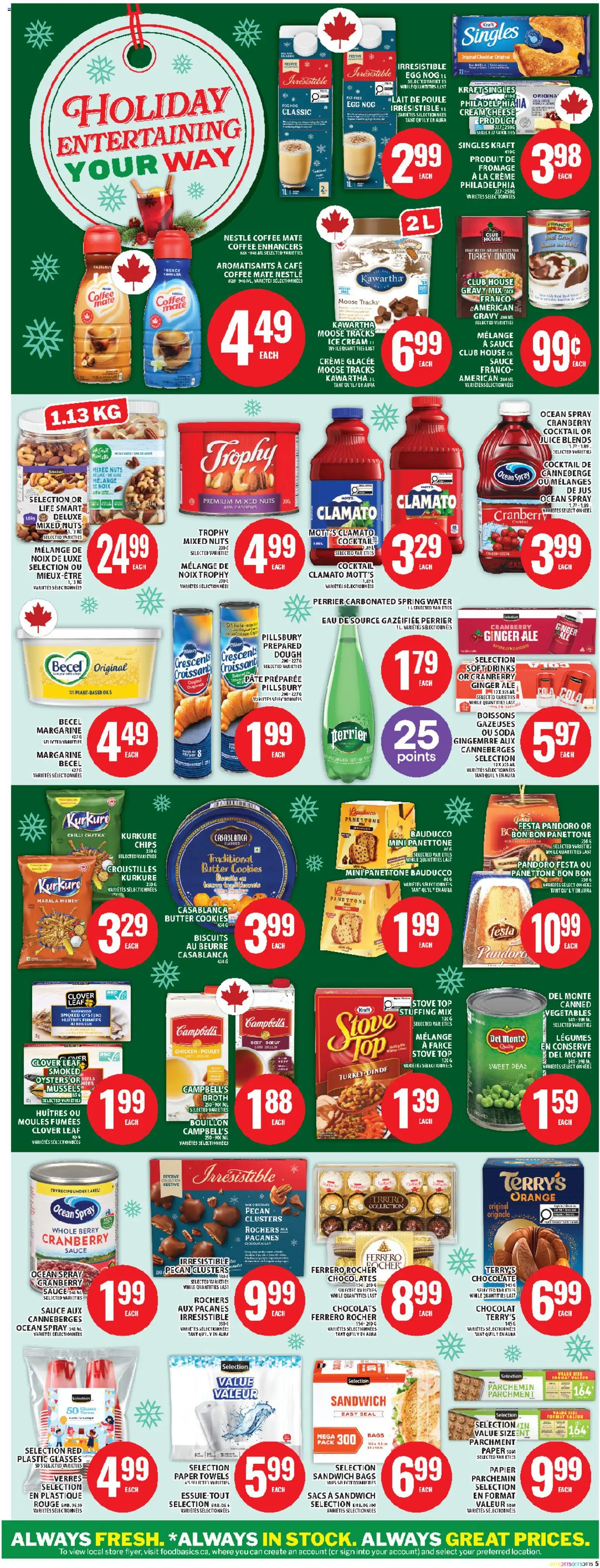 Food Basics flyer valid from 18.12.2025 | Page: 10 | Products: Glasses, Cheese, Coffee, Chocolate