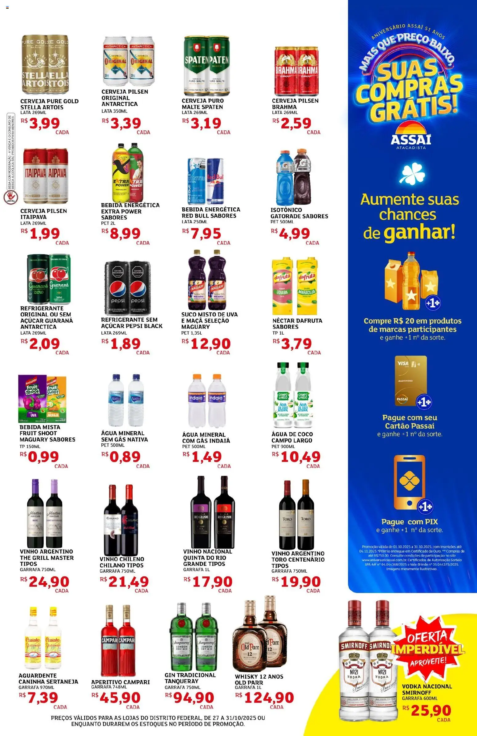 Assaí Atacadista Folheto - válido de 27.10.2025 | Página: 5 | Produtos: Maracujá, Guaraná, Gin, Isotônico
