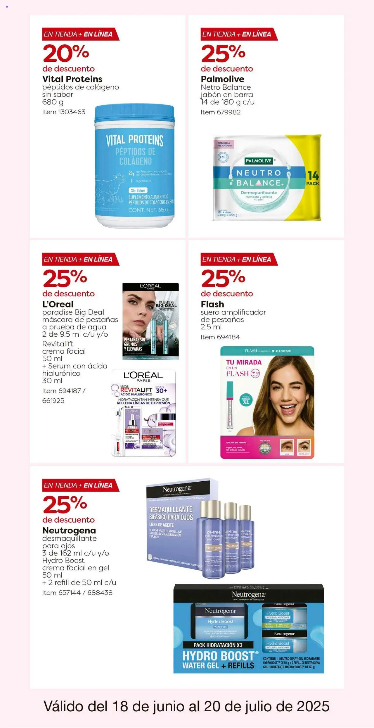 Nuevas ofertas de Costco válidas en toda la República Mexicana desde el 18.06.2025. ¡Encuentra las mejores ofertas en Costco catálogo! | Página: 28 | Productos: Crema, Máscara de pestañas, Maquillaje, Jabón