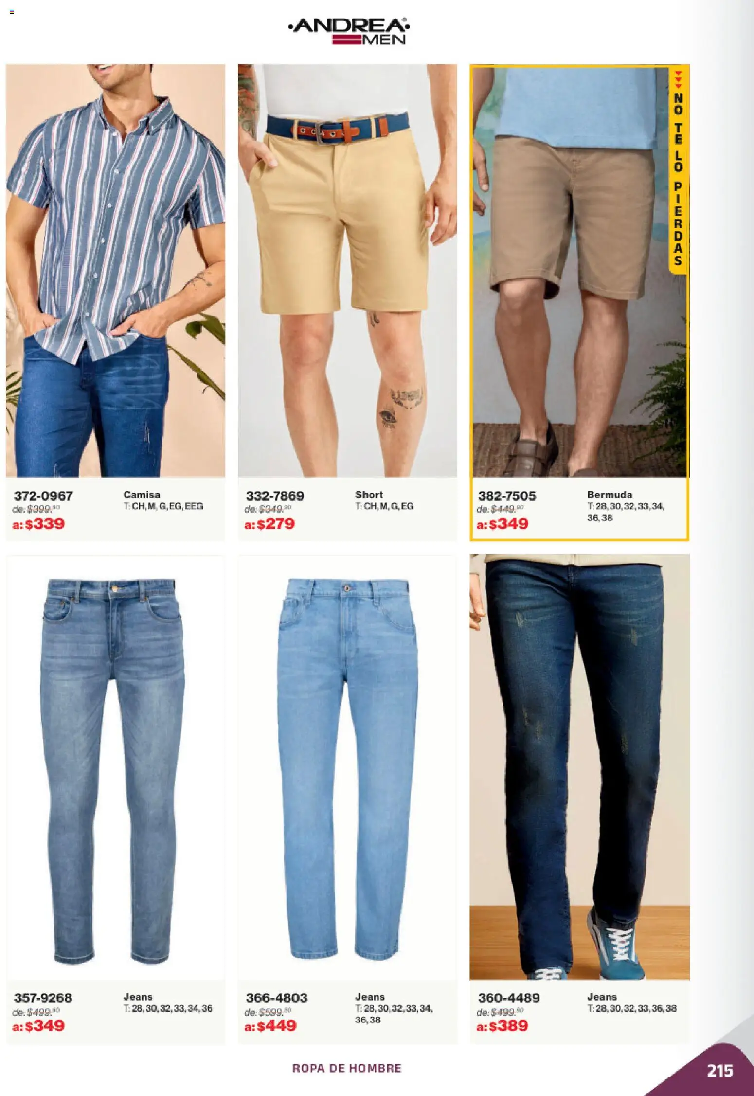 Nuevas ofertas de Andrea válidas en toda la República Mexicana desde el 02.11.2025. ¡Encuentra las mejores ofertas en Andrea catálogo Outlet! | Página: 215 | Productos: Camisa, Ropa, Short, Bermuda