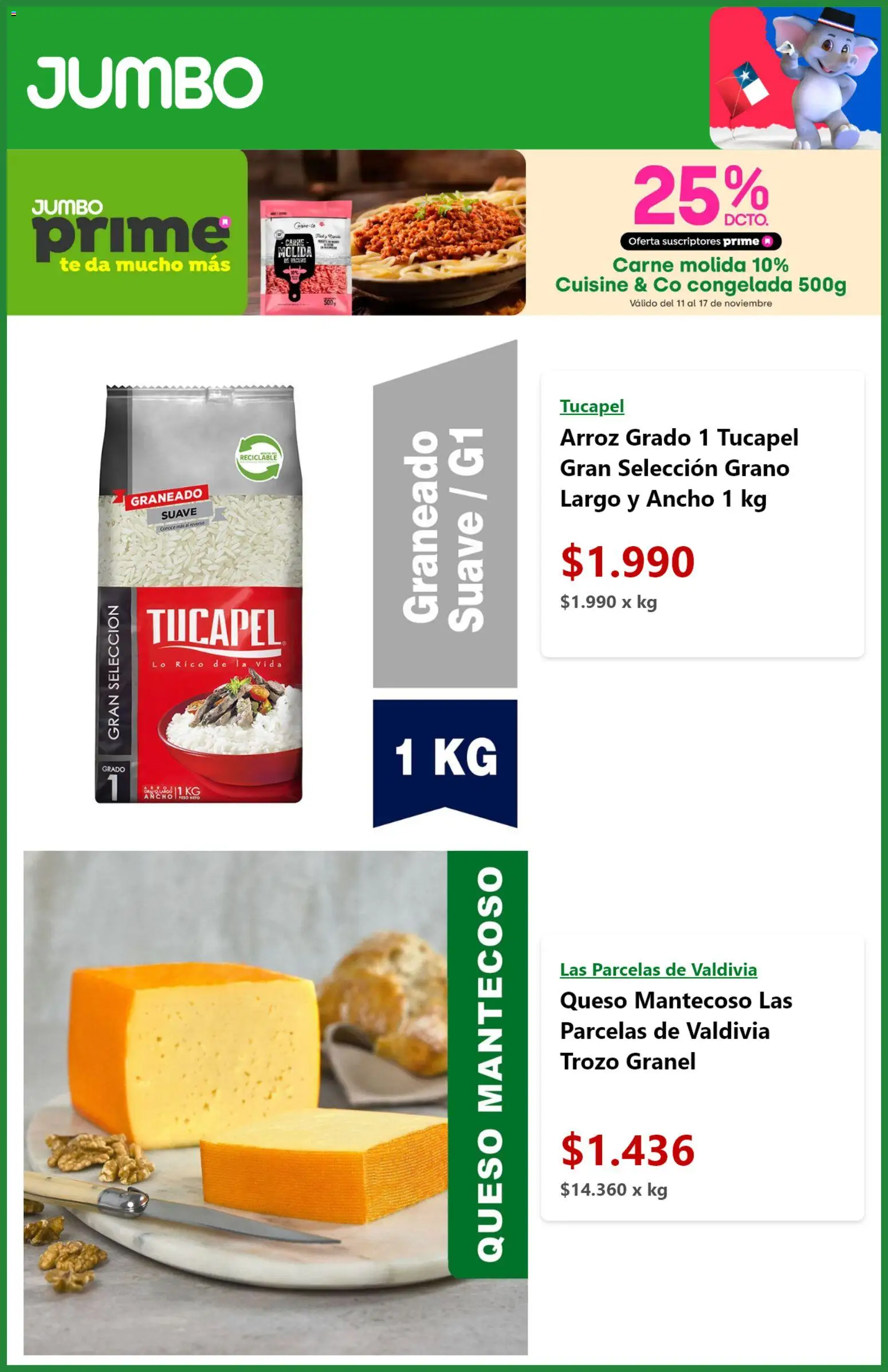 Jumbo ofertas  │ válido desde el 11.11.2025 | Página: 4 | Productos: Queso, Arroz, Té