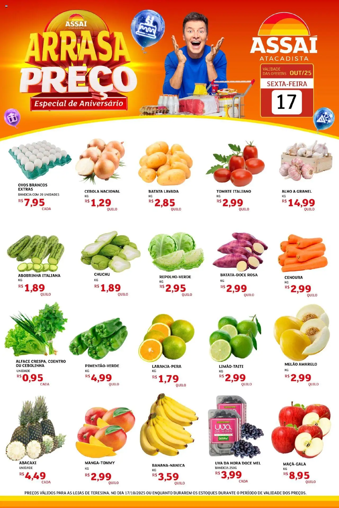 Assaí Atacadista Folheto - válido de 17.10.2025 | Página: 1 | Produtos: Chuchu, Abobrinha, Mel, Batata