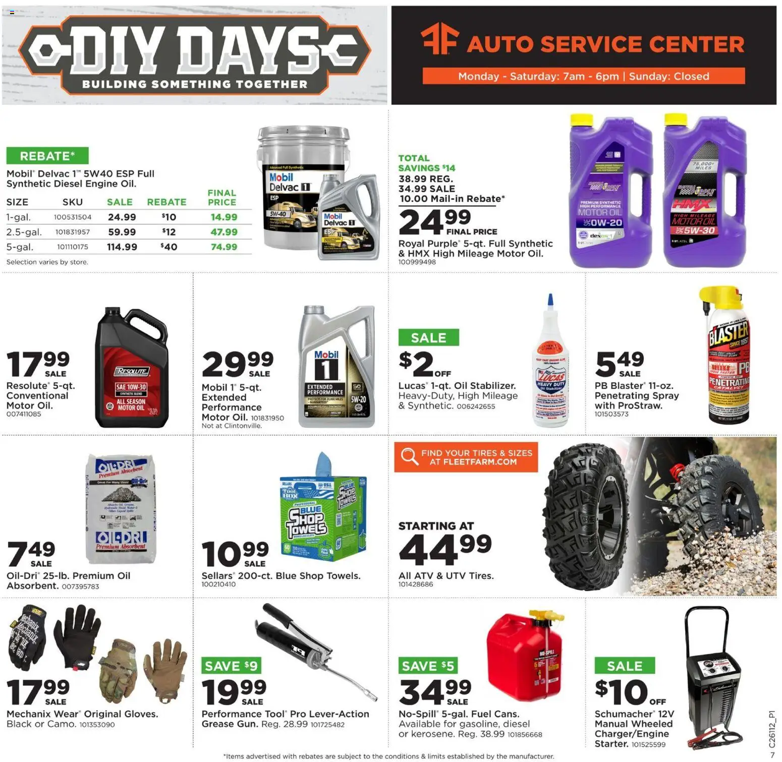 Mills Fleet Farm DIY Days - valid from 09.03.2026 | Page: 7 | Products: Oil, Motor Oil