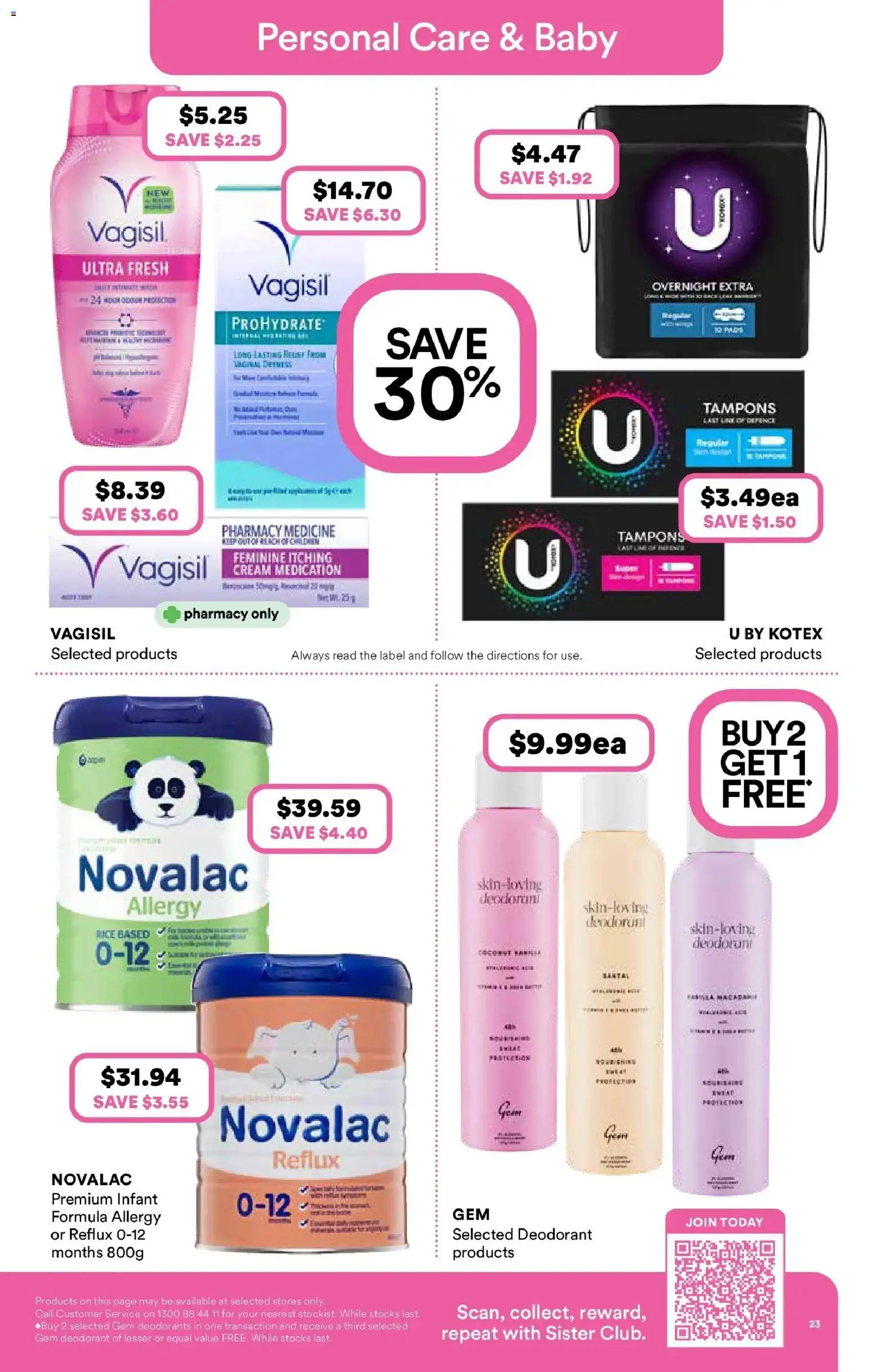 Priceline Pharmacy catalogue - valid from 01.12.2025 | Page: 23 | Products: Gem, Deodorant, Cream, Tampons