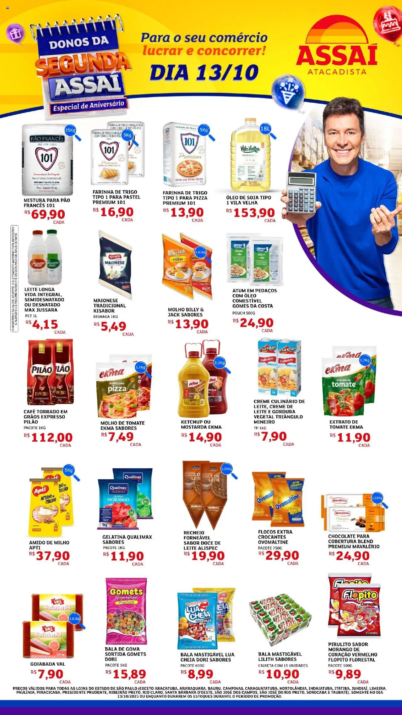 Assaí Atacadista Folheto - válido de 13.10.2025 | Página: 1 | Produtos: Pizza, Flocos, Atum, Goiabada