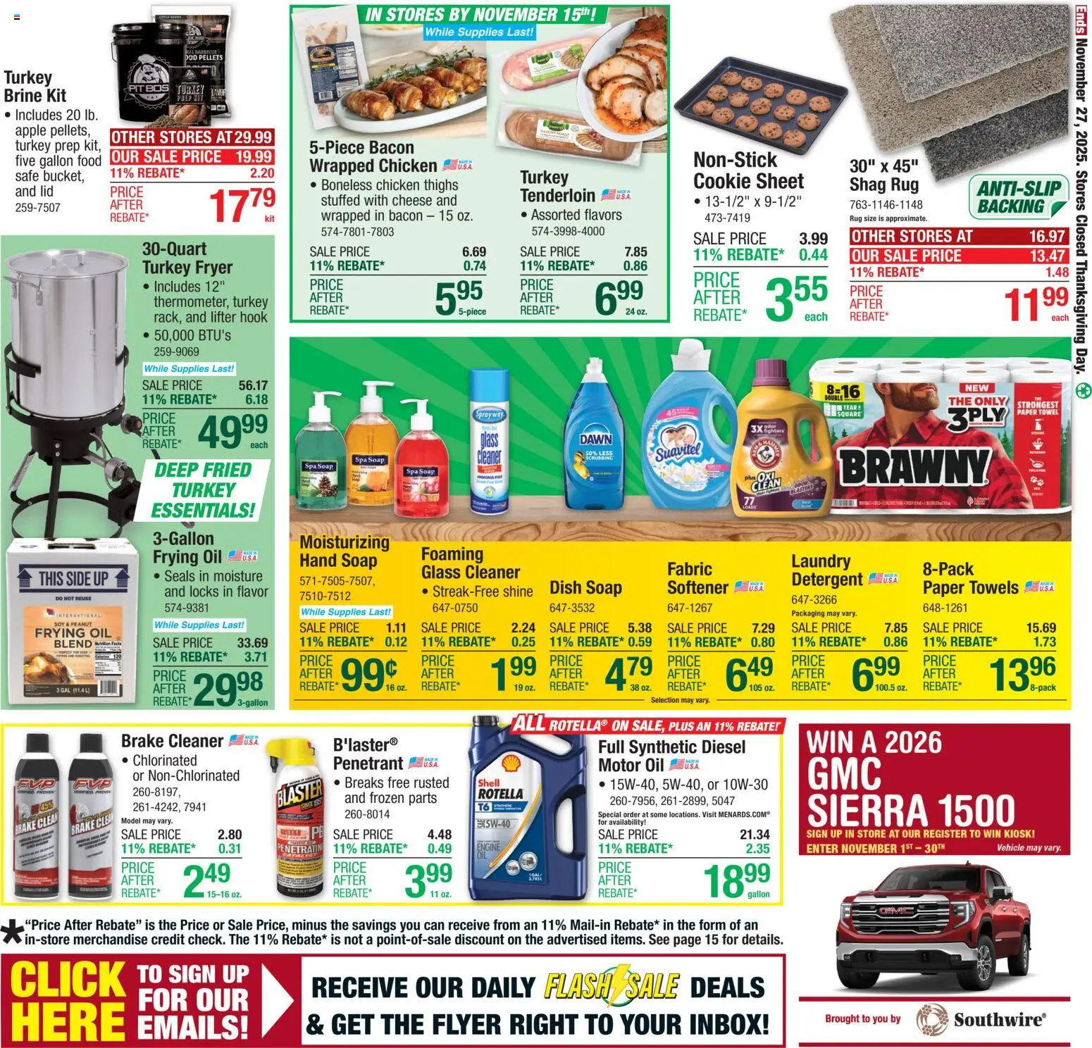Menards Weekly Ad - valid from 13.11.2025 | Page: 23 | Products: Fryer, Safe, Motor Oil, Sheet