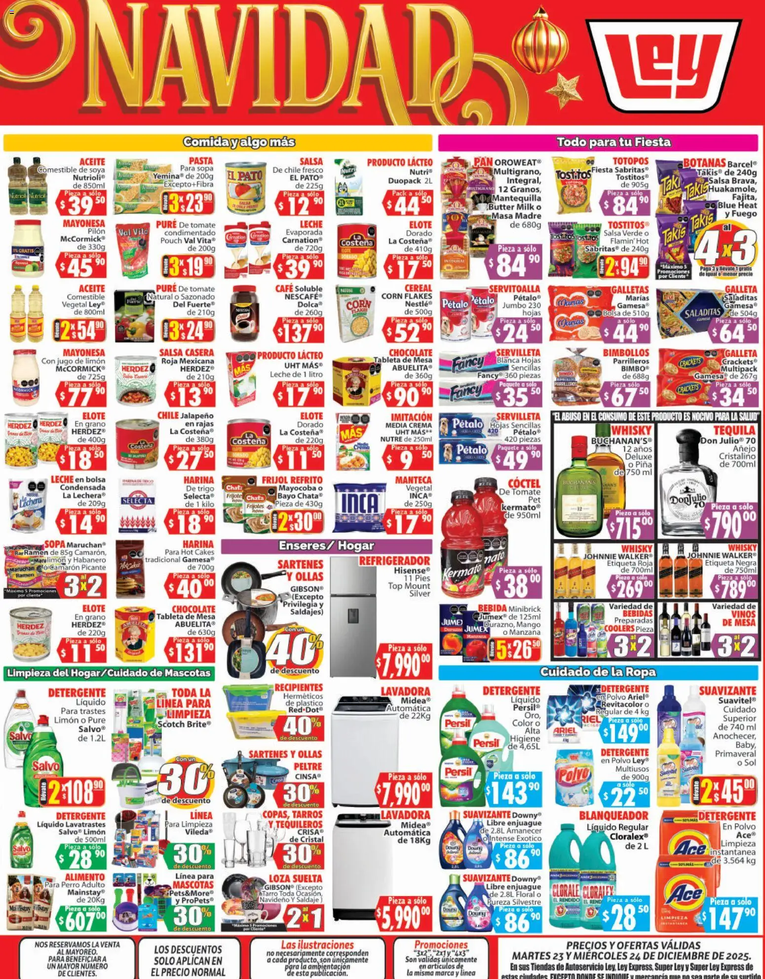 Nuevas ofertas de Casa Ley válidas en toda la República Mexicana desde el 23.12.2025. ¡Encuentra las mejores ofertas en Casa Ley folleto Autoservicio! | Página: 4 | Productos: Refrigerador, Aceite, Pure de Tomate, Top