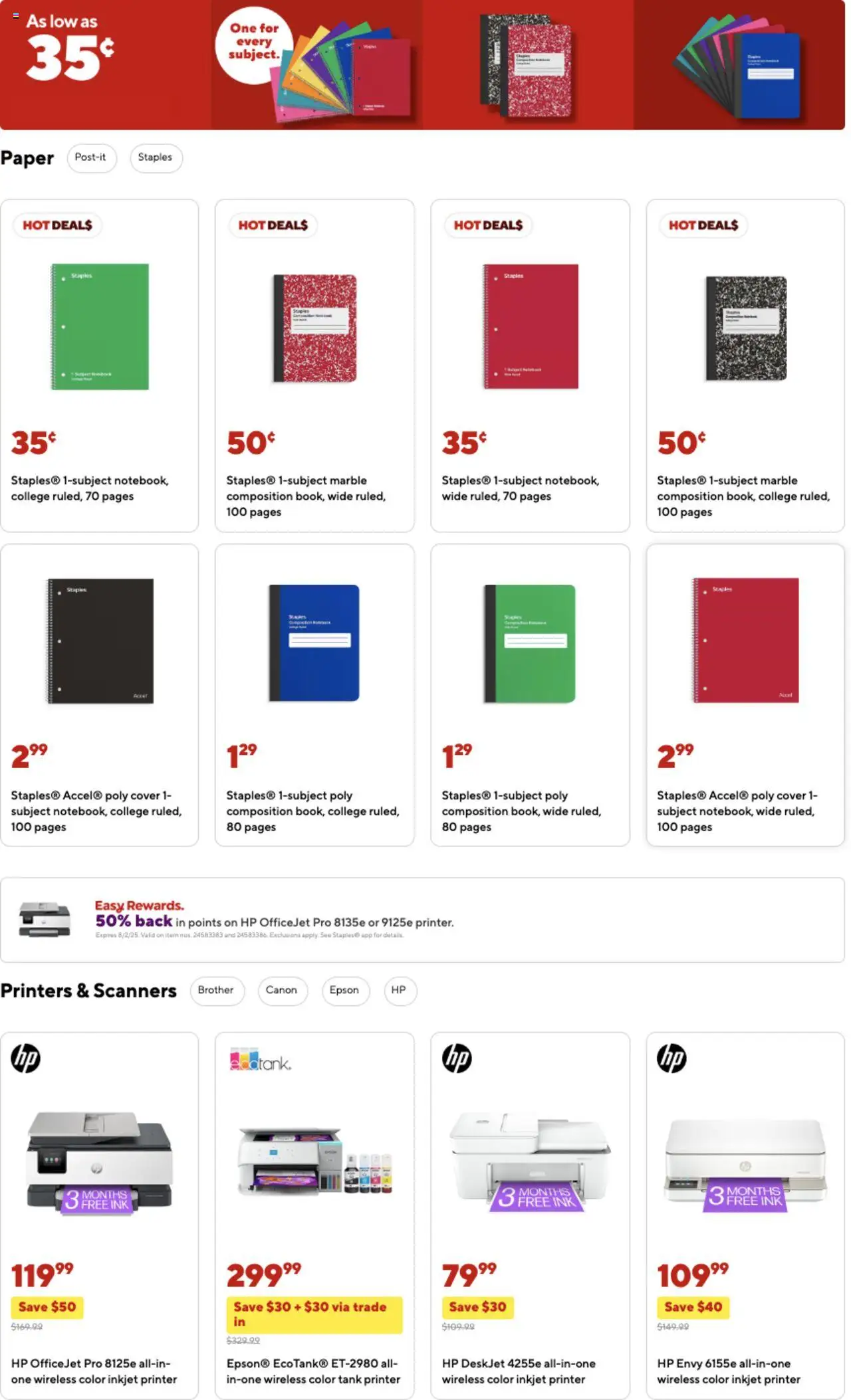 Staples Weekly Ad - valid from 03.08.2025 | Page: 5 | Products: Ink, Printer