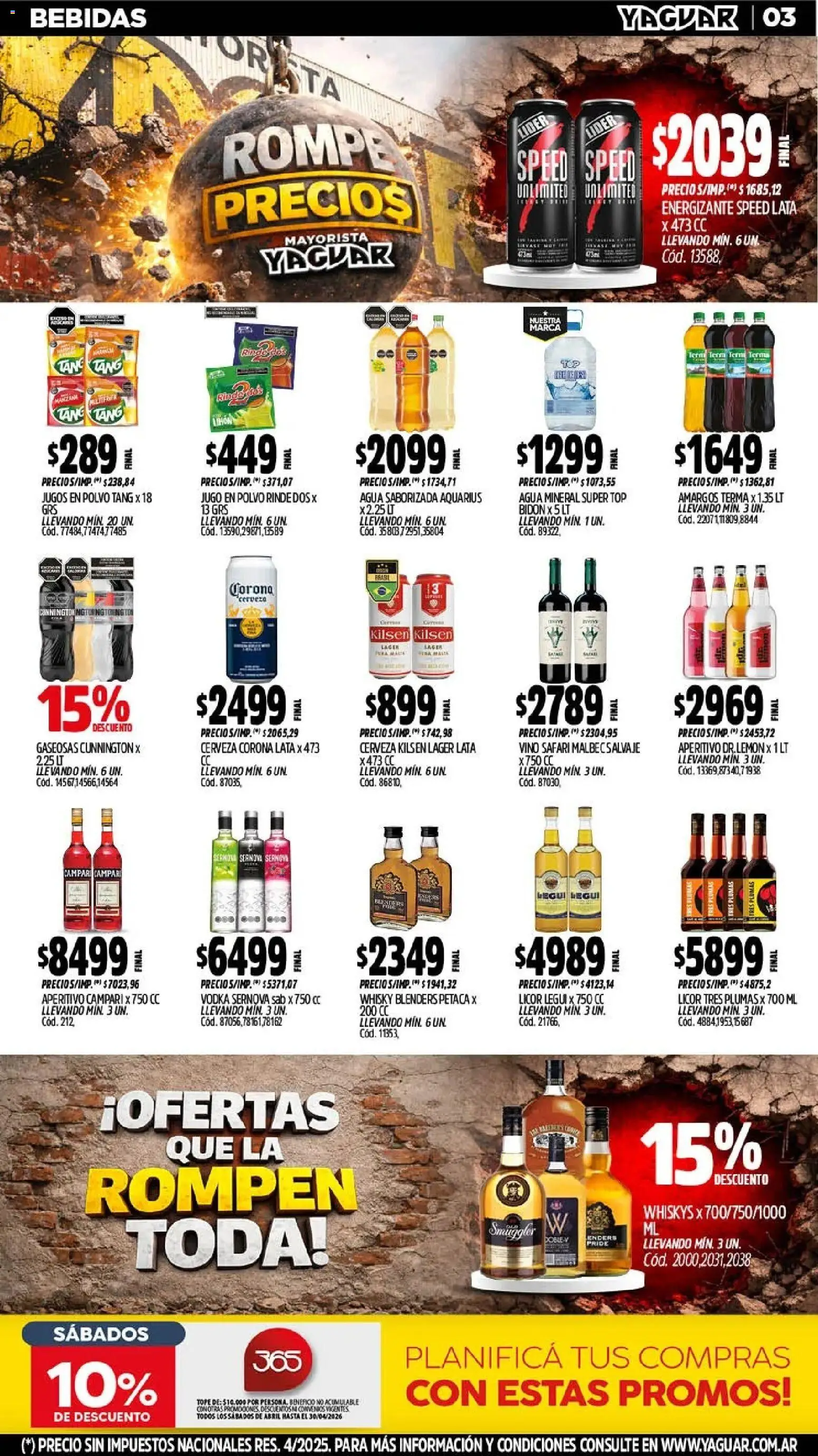 Yaguar catálogo │ válido desde el 13.04.2026 | Página: 3 | Productos: Bidón, Polvo, Jugo, Agua saborizada